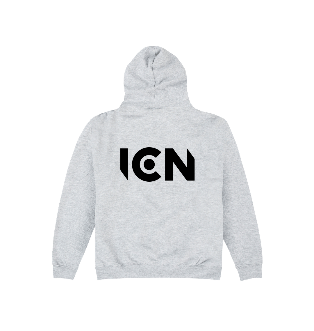 Heather Grey Printed Hoody