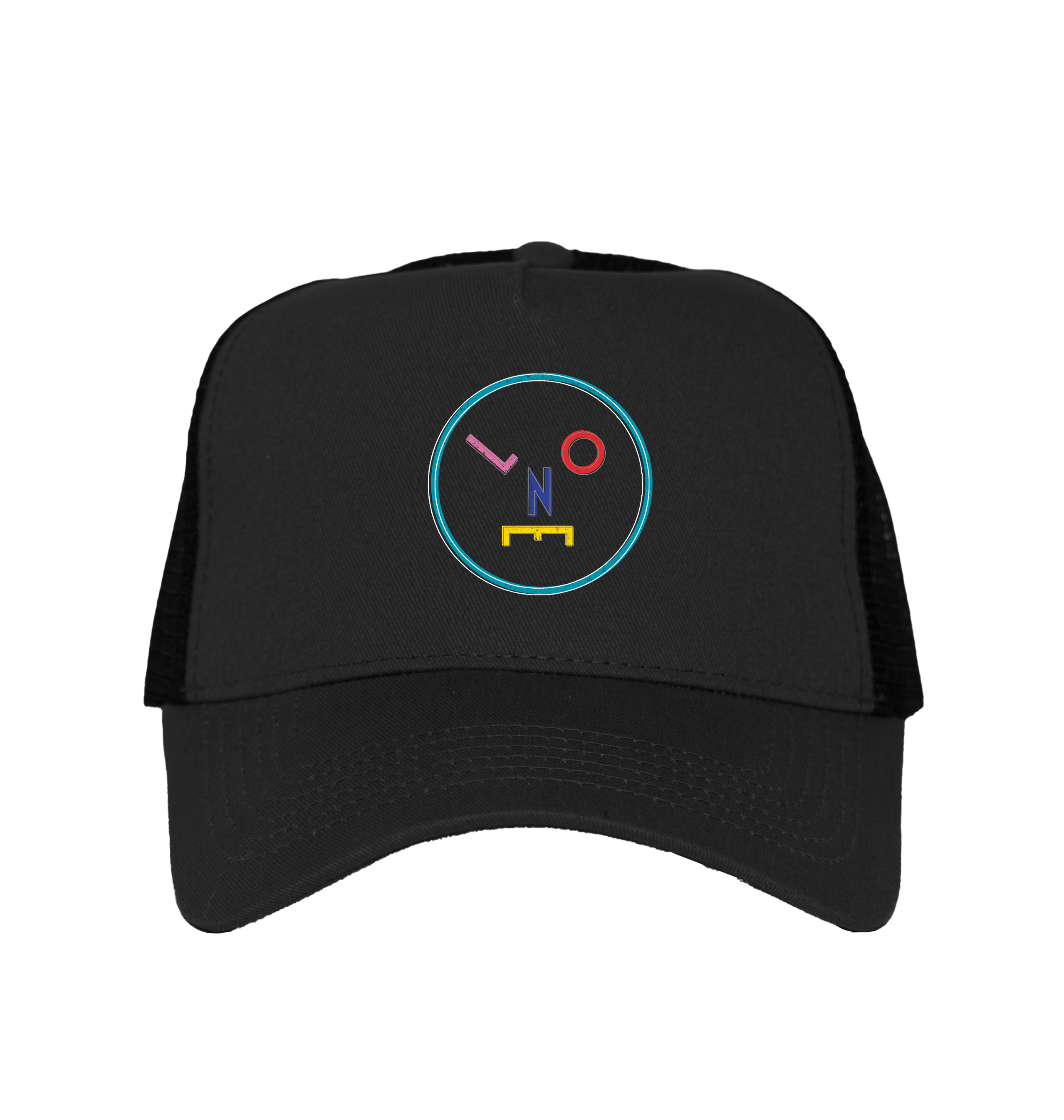 LNOE Colours blue trucker cap in black-LNOE-Essential Republik