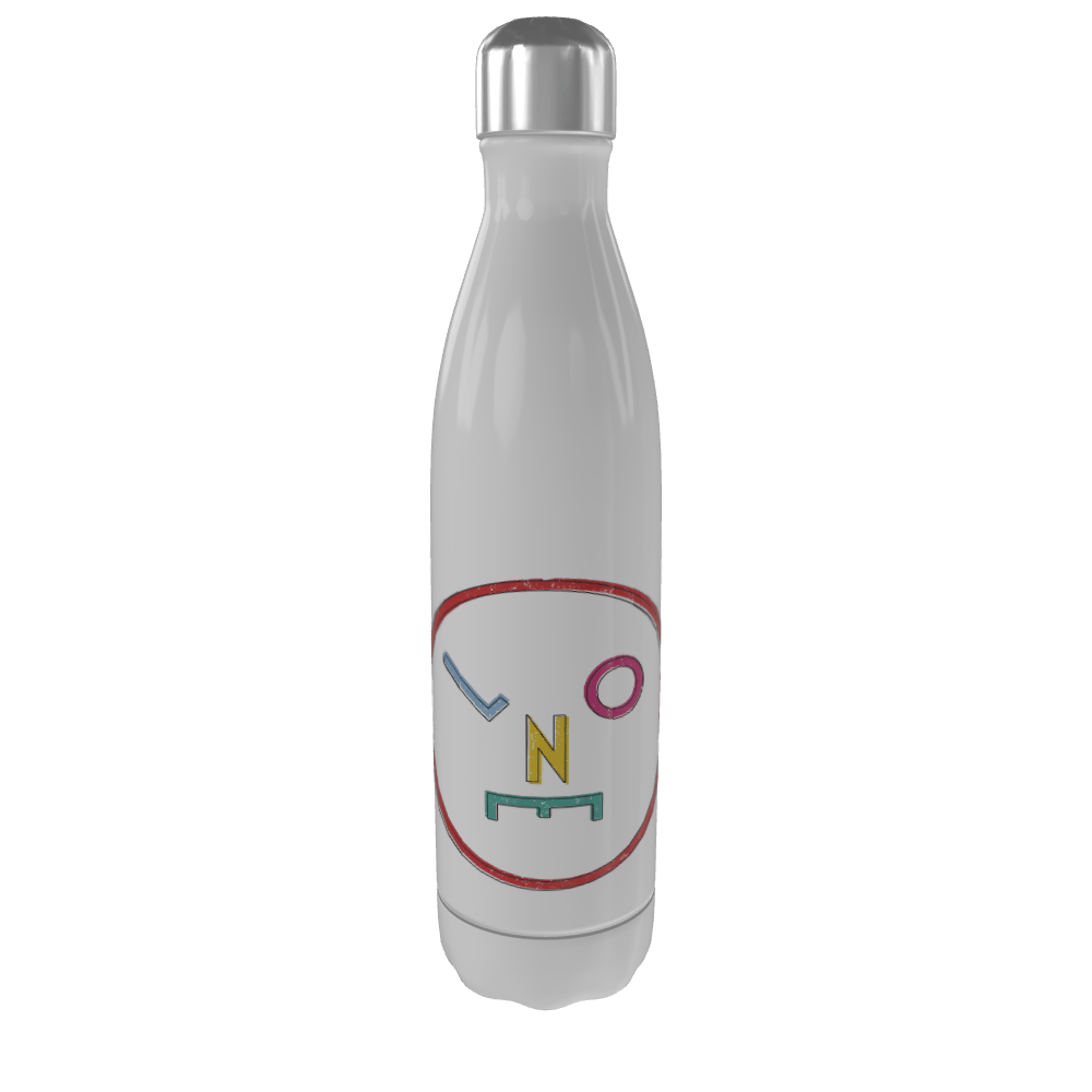 LNOE Colours red logo water bottle in white-LNOE-Essential Republik