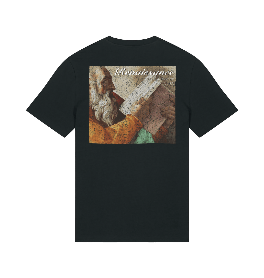 Renaissance the mix collection album cover unisex organic t shirt in black-Essential Republik-Essential Republik