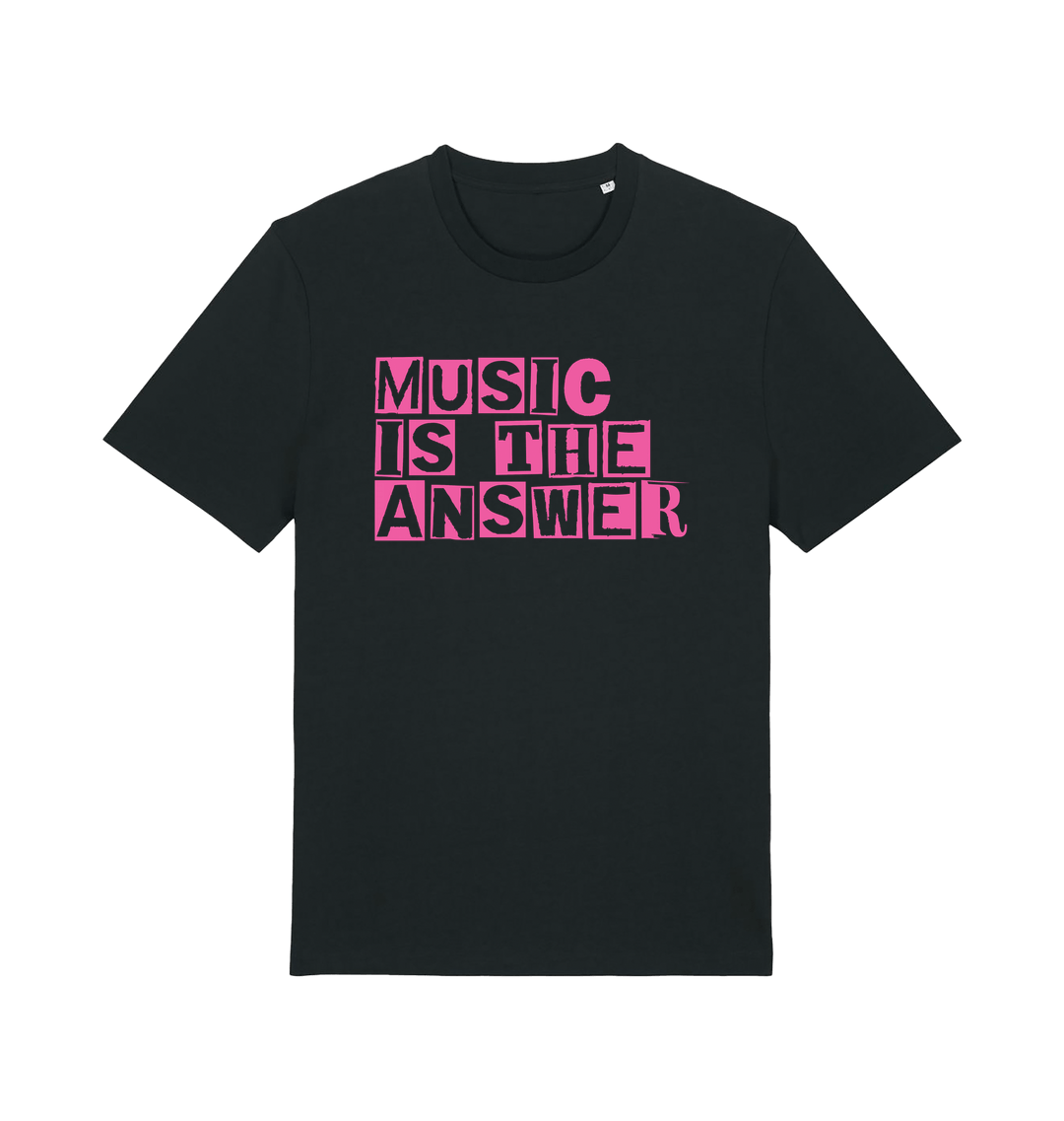 Danny Tenaglia Music Is The Answer Pink Cut Out Print Men's Organic T Shirt-Essential Republik-Essential Republik