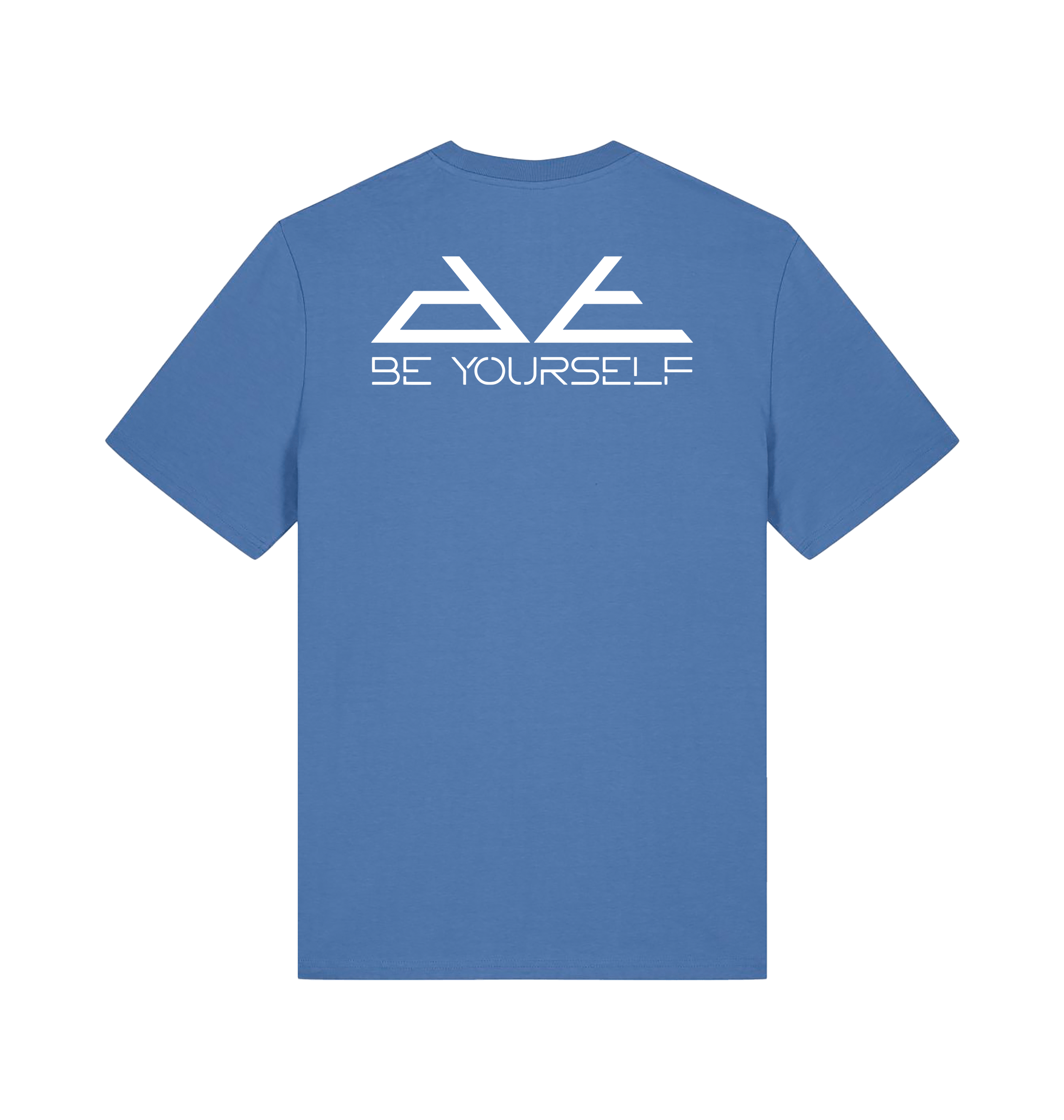 Danny Tenaglia Be Yourself Pyramid Logo Front And Back Print Men's Organic Blue T Shirt-Essential Republik-Essential Republik