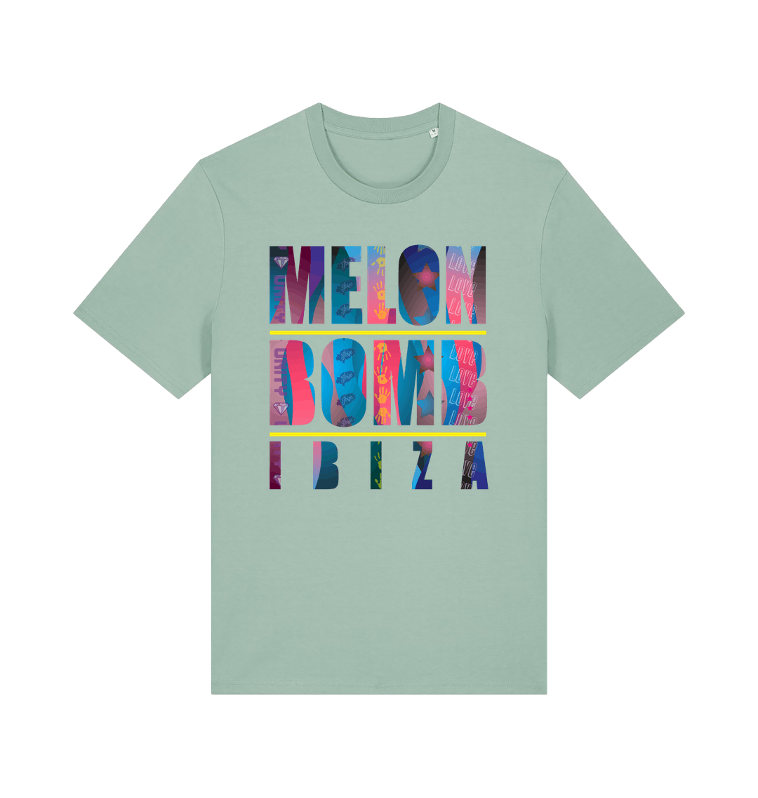 Melon Bomb Ibiza Logo Print Unisex Organic T Shirt-Essential Republik-Essential Republik