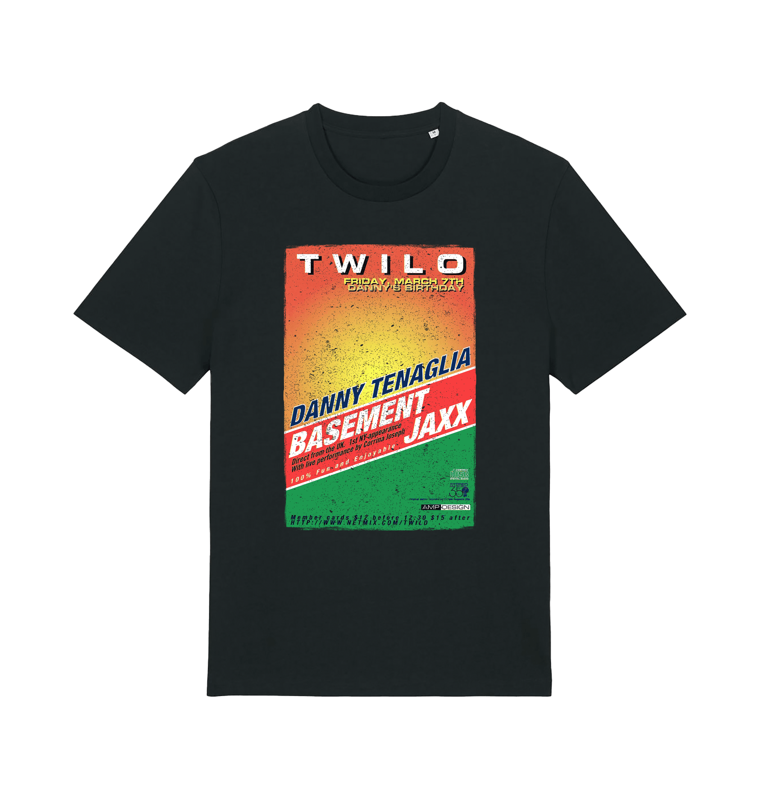 Danny Tenaglia At Twilo Distressed Print Men's Organic T Shirt-Essential Republik-Essential Republik