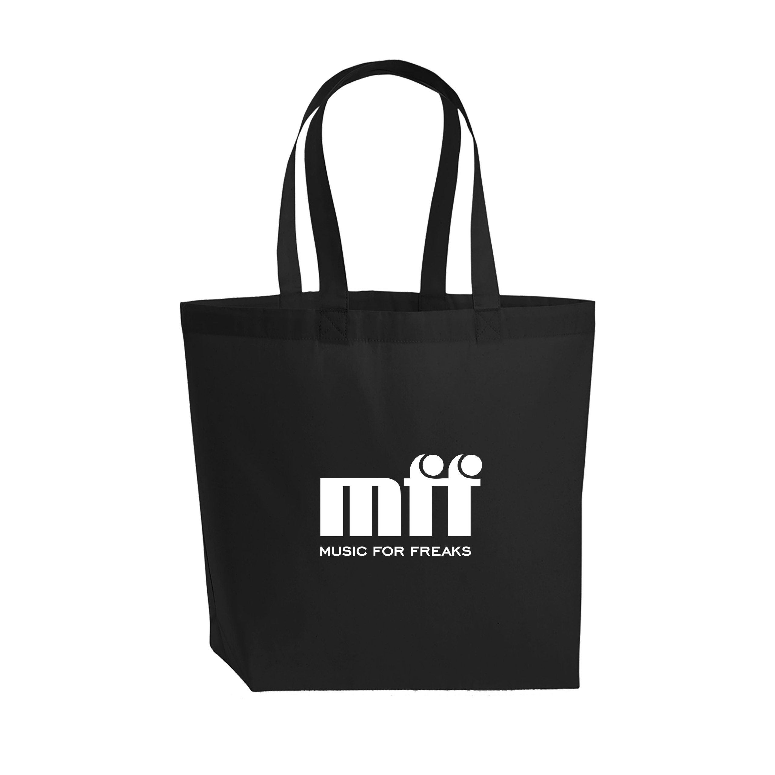 Music For Freaks Logo Print Black Shopping Bag-Essential Republik-Essential Republik