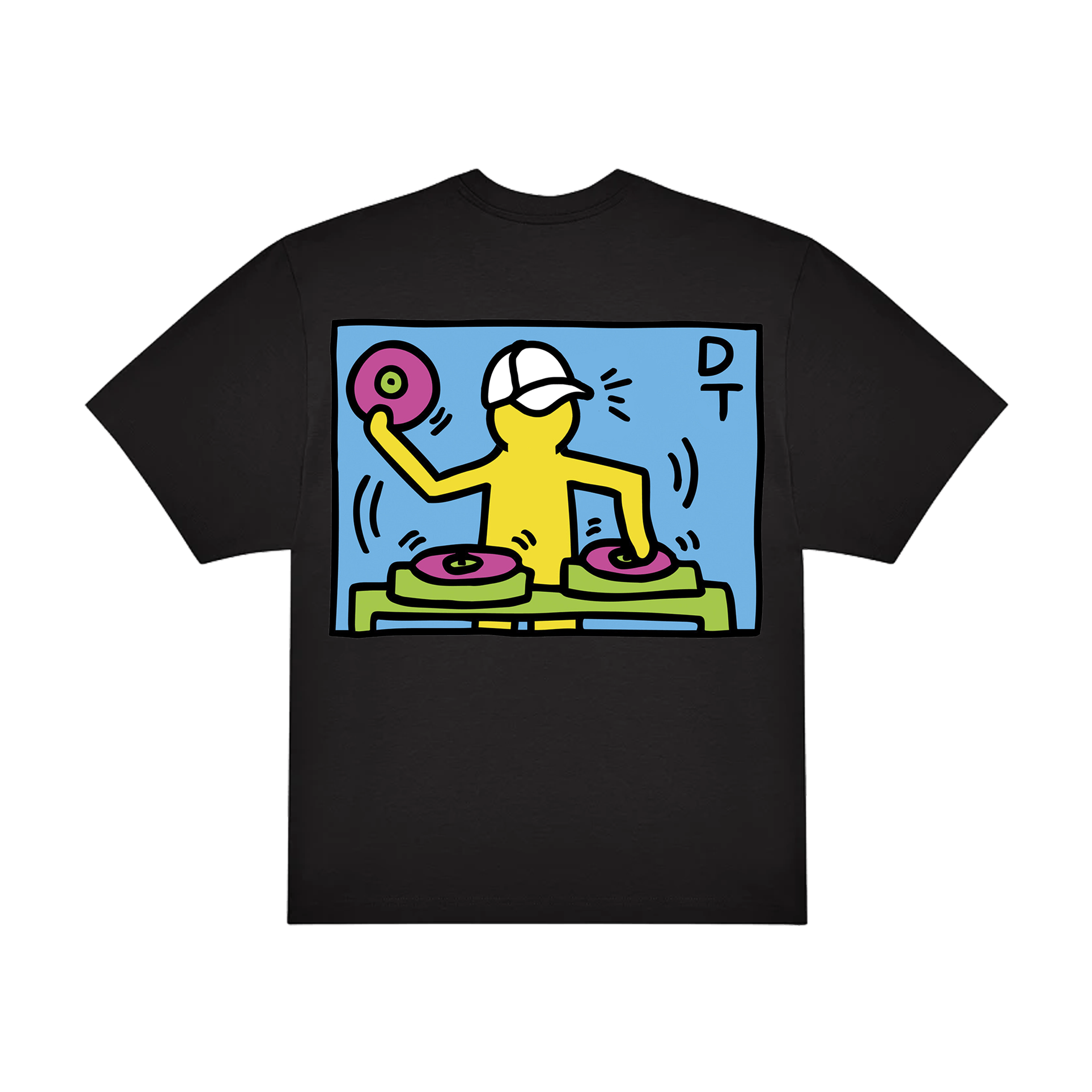 Danny Tenaglia Haring Oversized Unisex Black T Shirt-Essential Republik-Essential Republik