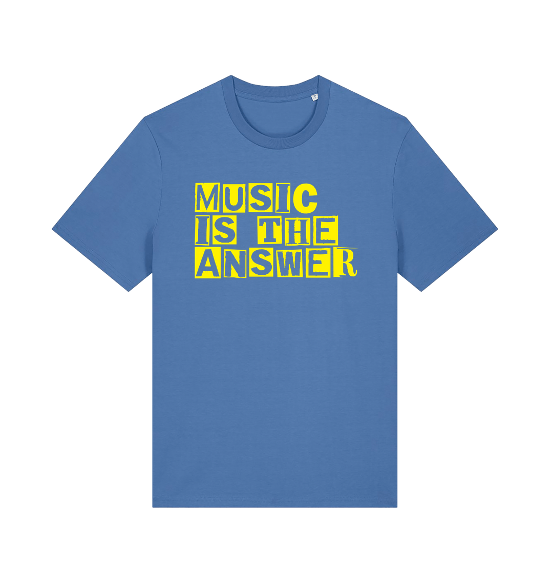 Danny Tenaglia Music Is The Answer Yellow Cut Out Print Men's Organic T Shirt-Essential Republik-Essential Republik