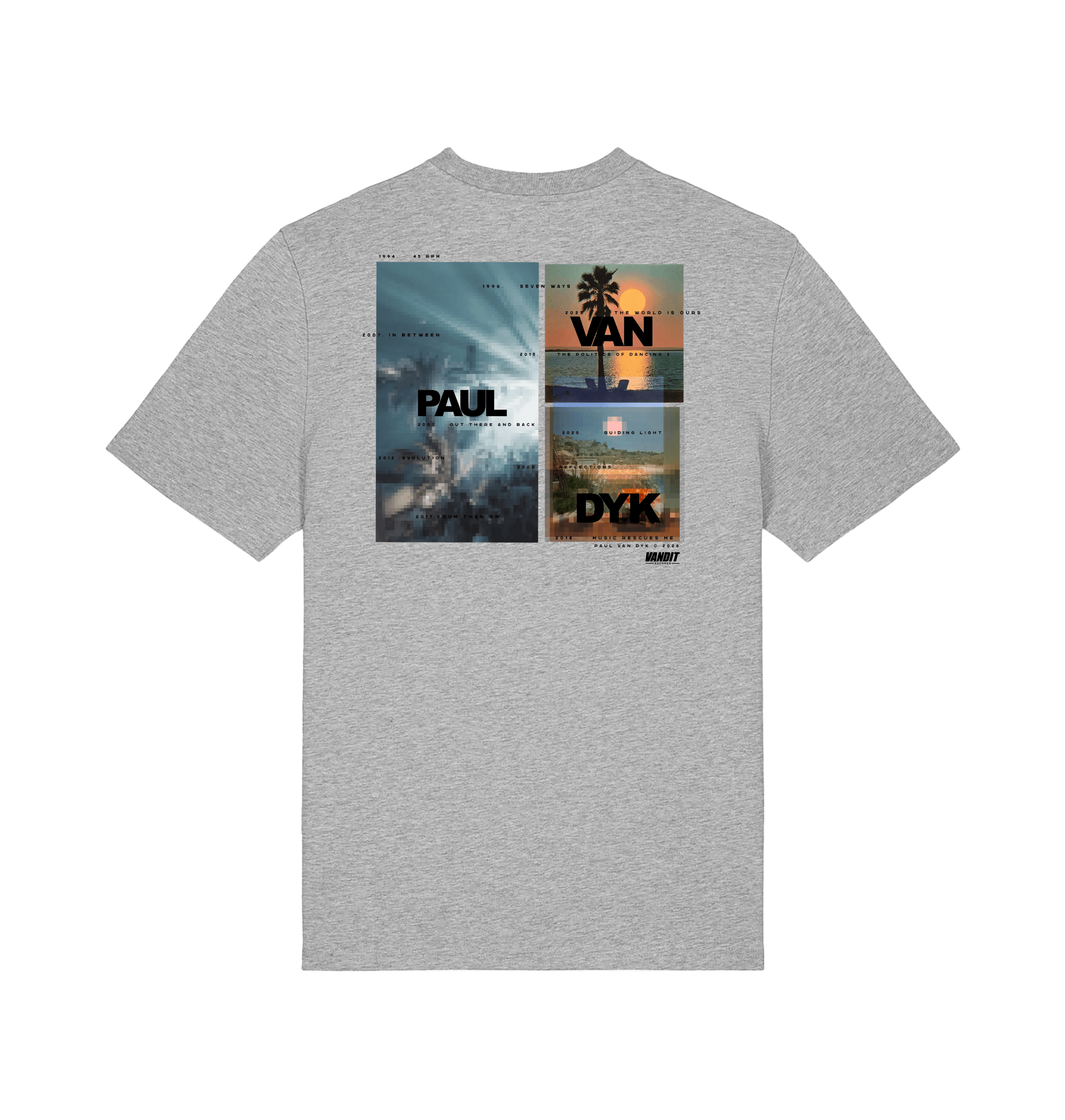 Heather Grey Printed T-shirt Back