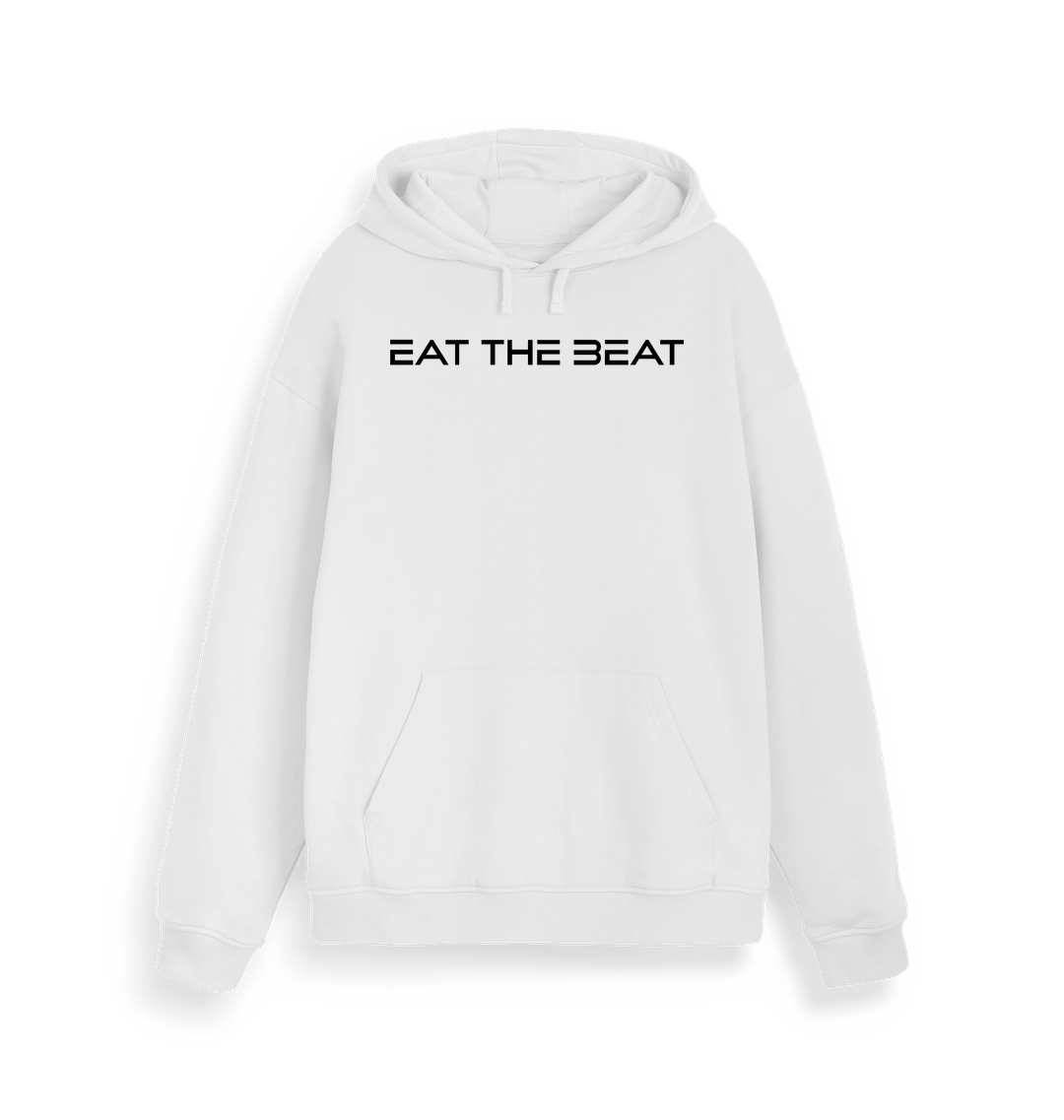 Eat The Beat Single Line Black Logo Front And Back Print Unisex Cruiser Iconic Hoodie-Essential Republik-Essential Republik