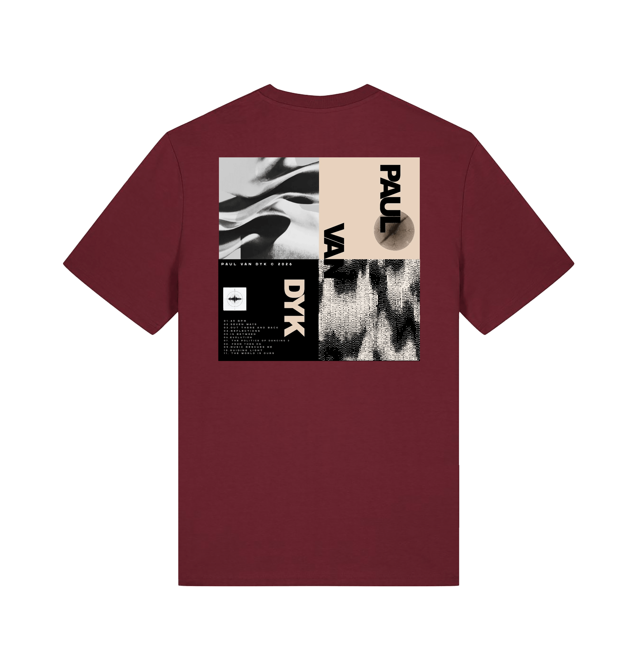Burgundy Printed T-shirt Back