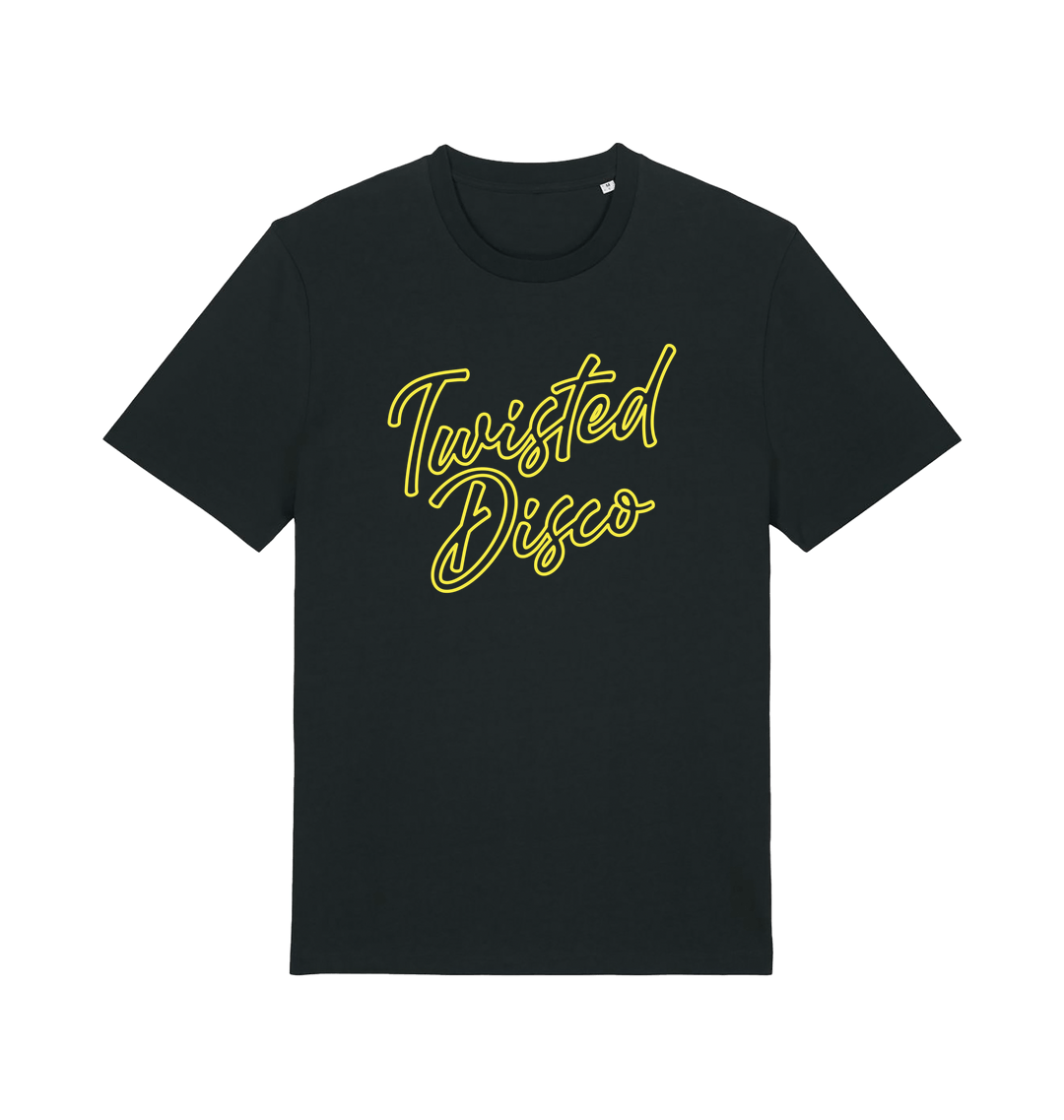 Hedkandi Twisted Disco Unisex Organic Black T Shirt-Essential Republik-Essential Republik