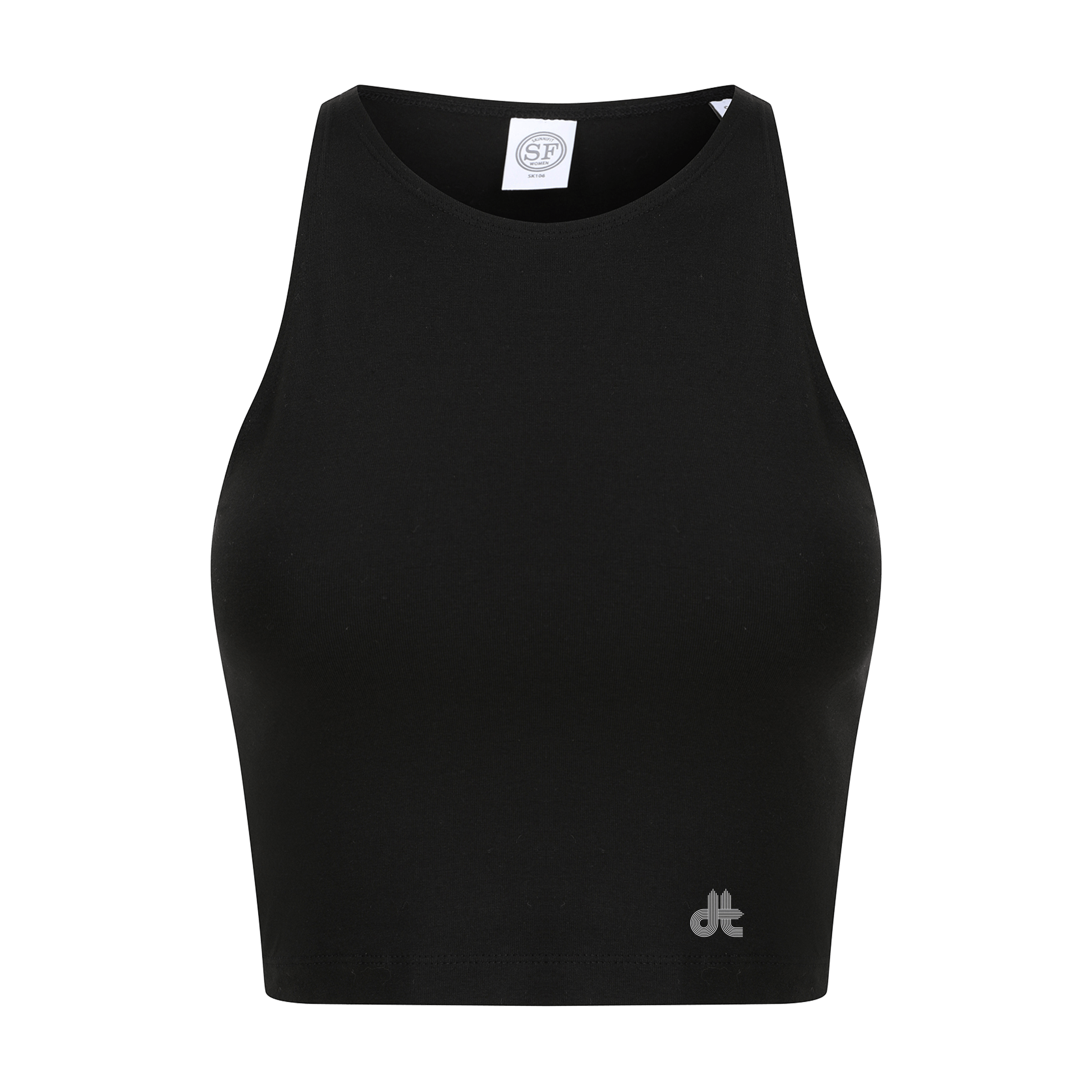 Danny Tenaglia STAX Logo Print Women's Black Cropped Top-Essential Republik-Essential Republik