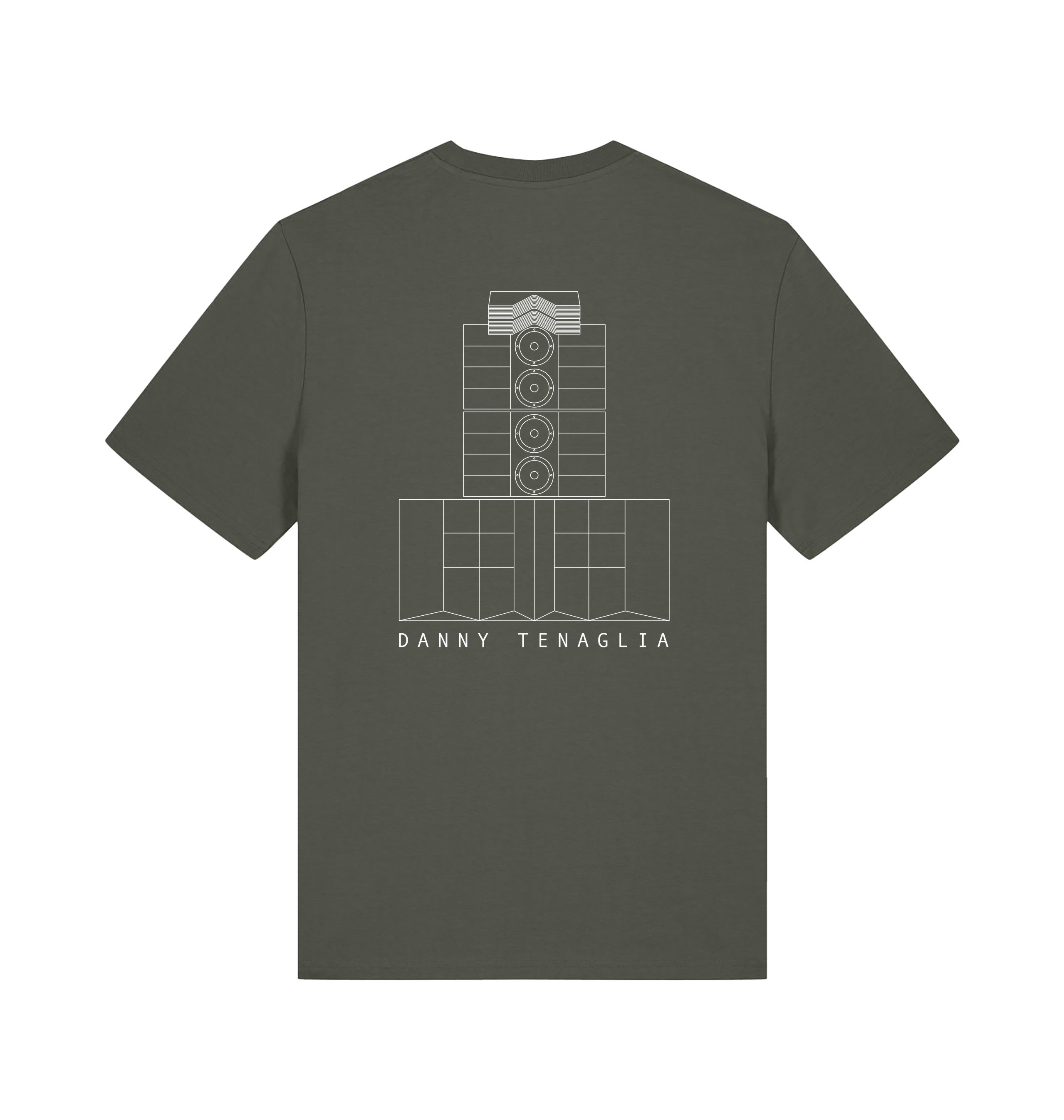 Danny Tenaglia Pyramid Speakers Logo Front And Back Print Men's Organic T Shirt-Essential Republik-Essential Republik