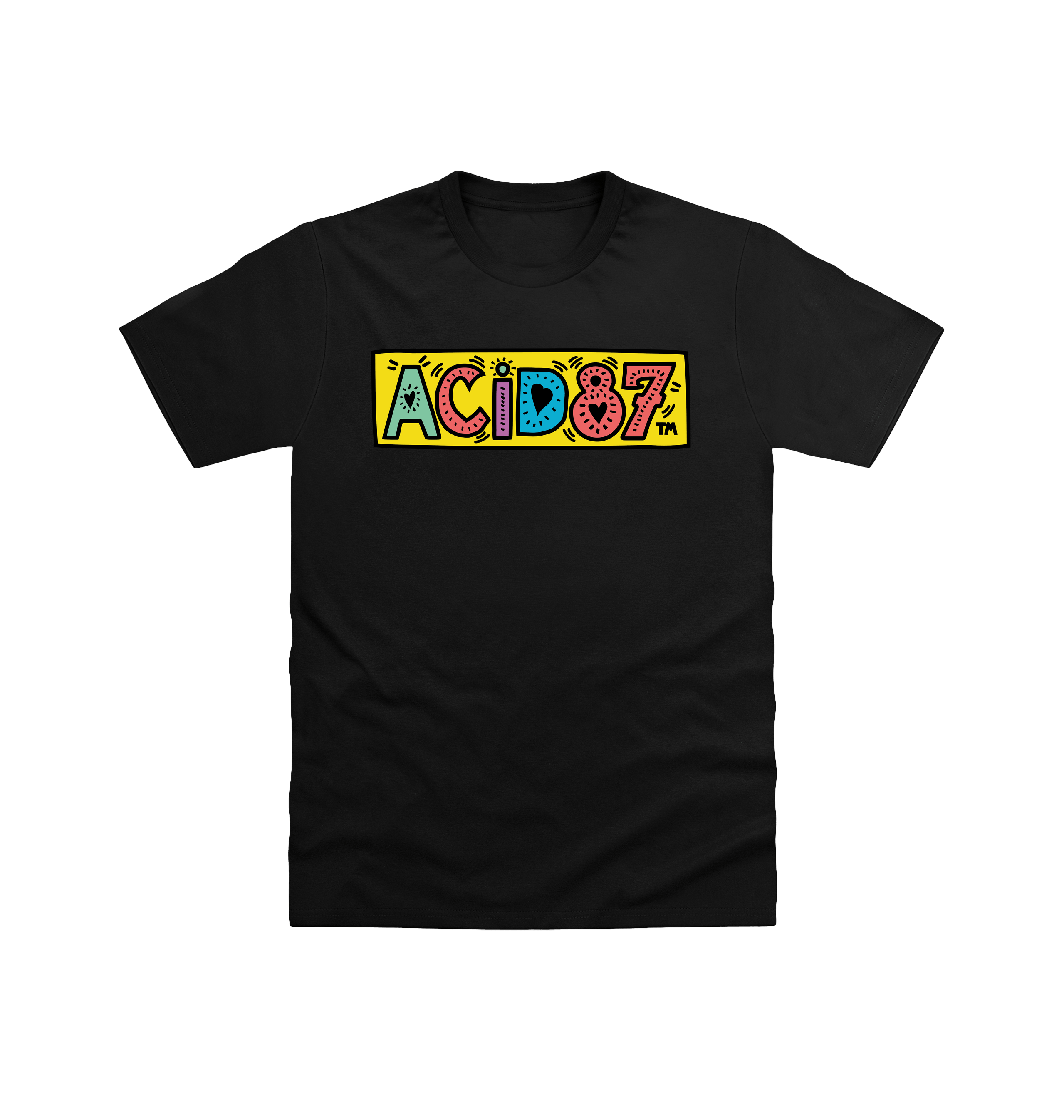 Acid87 Keith Landscape Logo Unisex Black T Shirt-Essential Republik-Essential Republik