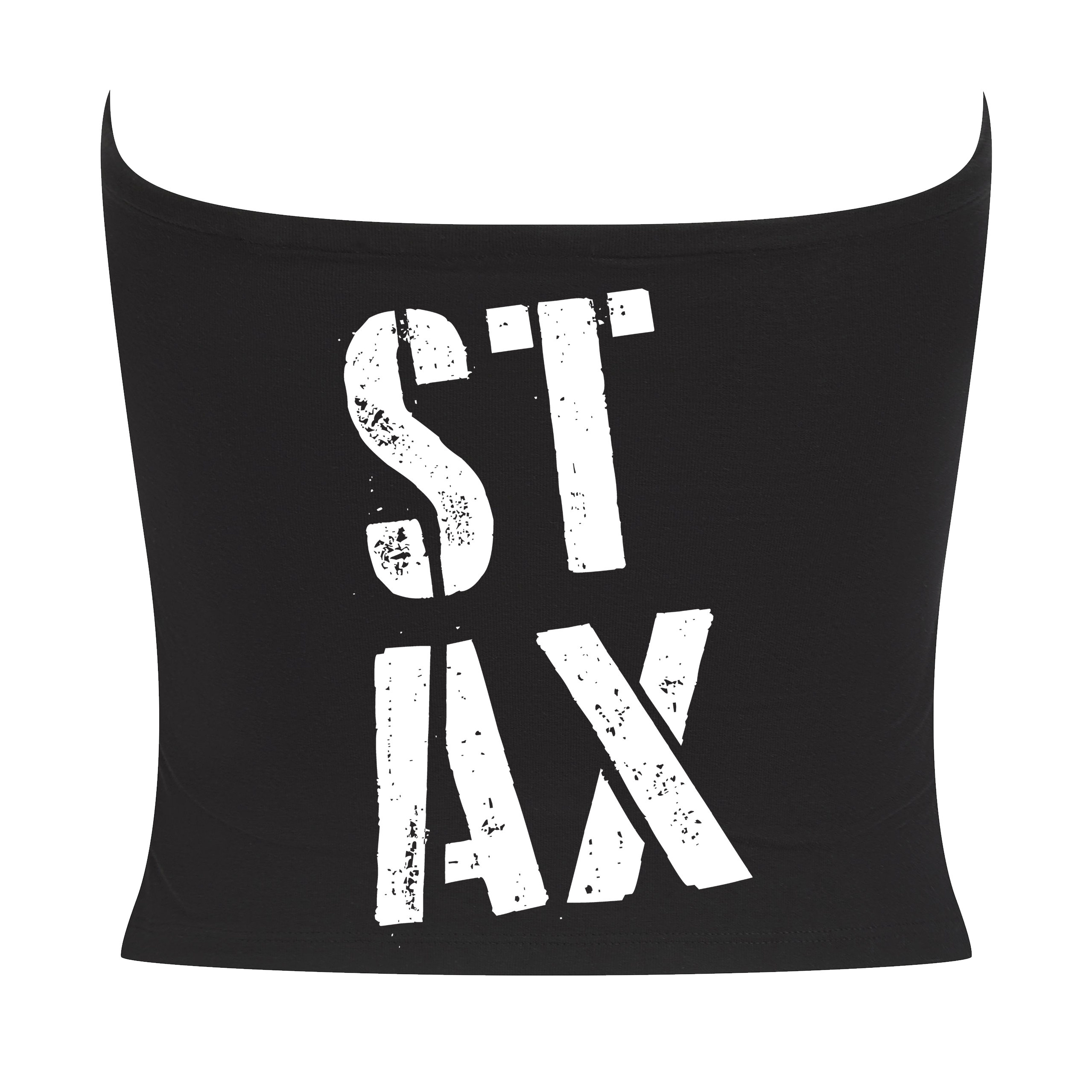 Danny Tenaglia STAX Logo Print Women's Black Bandeau Top-Essential Republik-Essential Republik