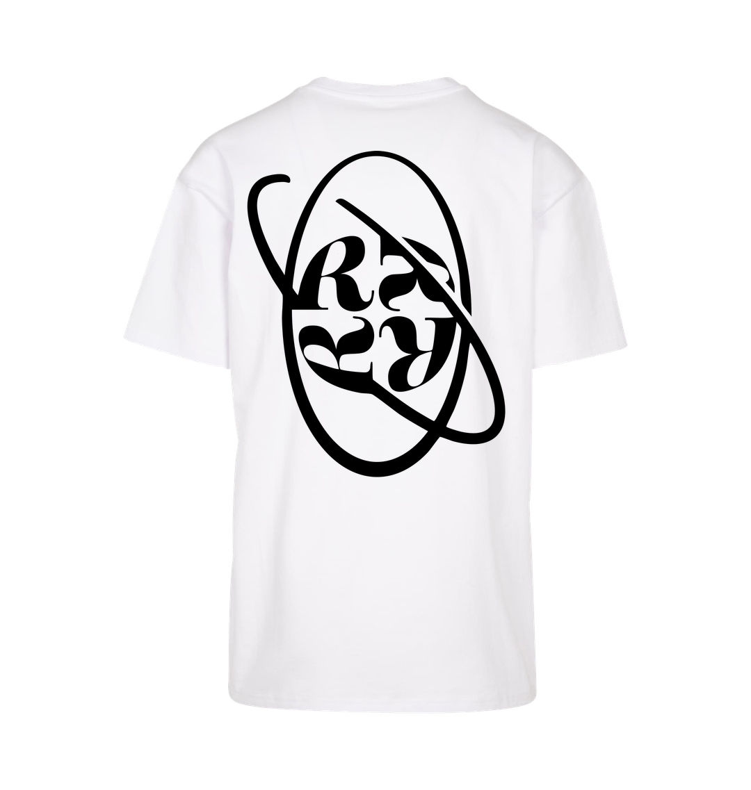 Renaissance logo print oversized t shirt in white-Essential Republik-Essential Republik