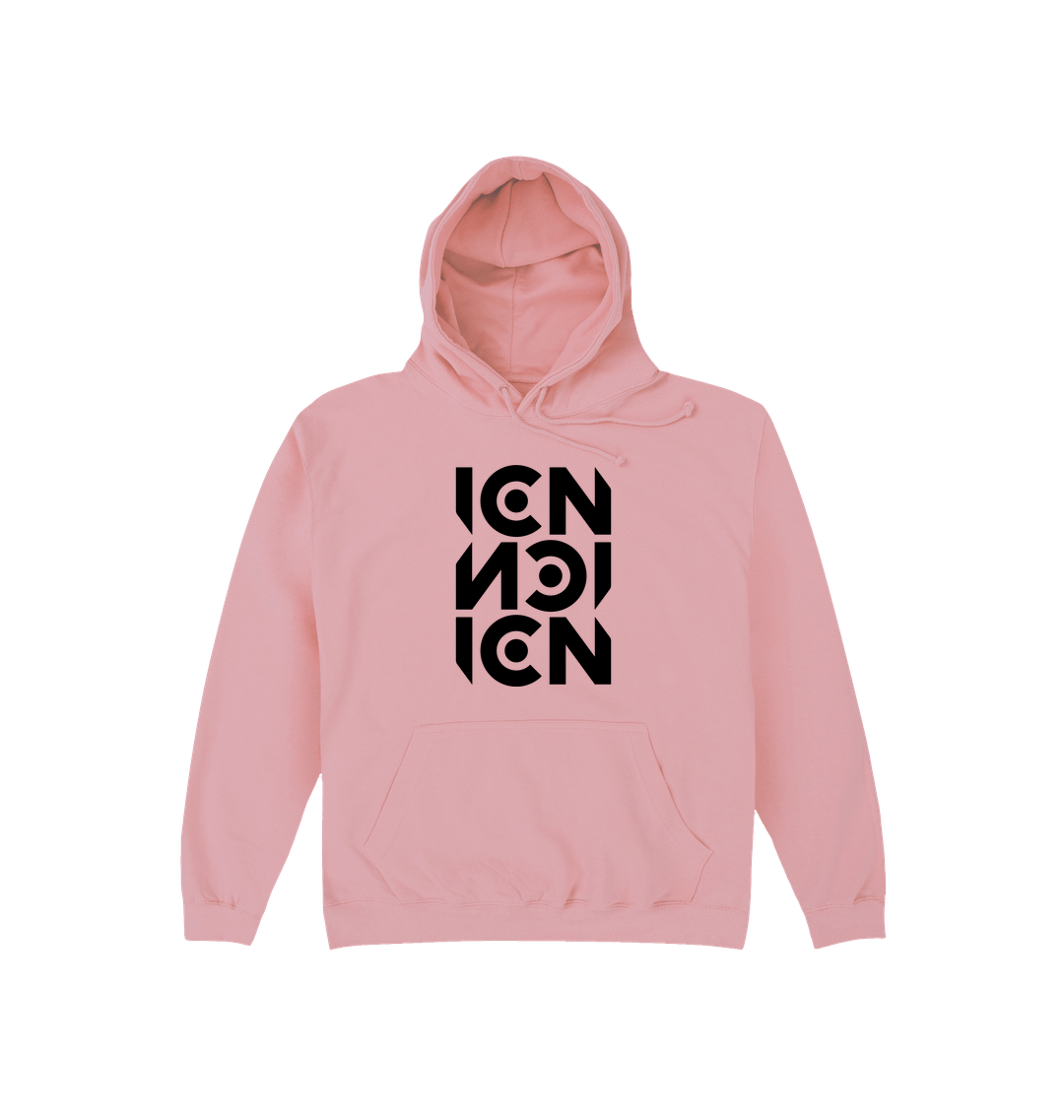 Ibiza Club News Stacked Black ICN Logo Print Unisex Hoodie-Essential Republik-Essential Republik