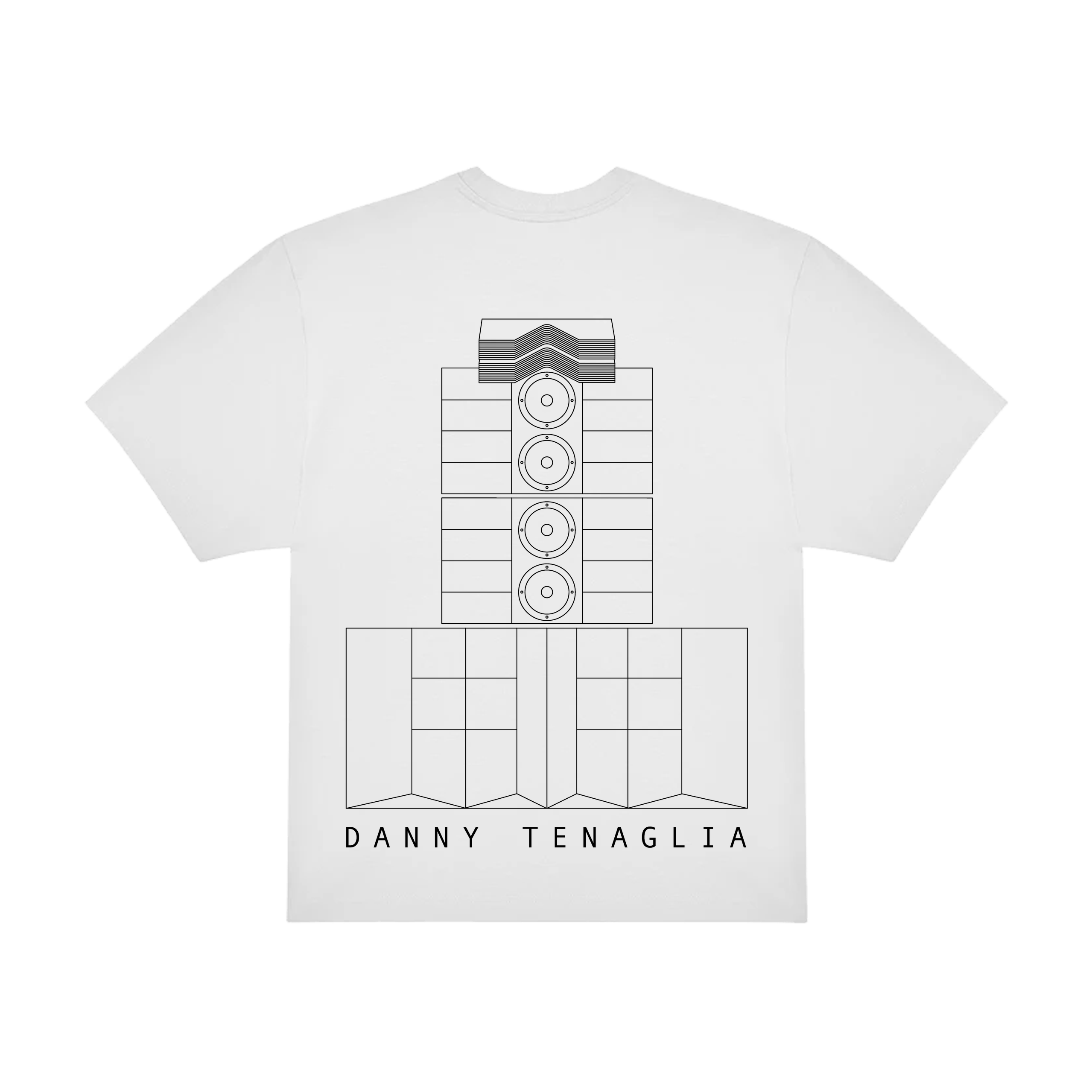 Danny Tenaglia STAX Stencil Logo Unisex Oversized White T Shirt-Essential Republik-Essential Republik