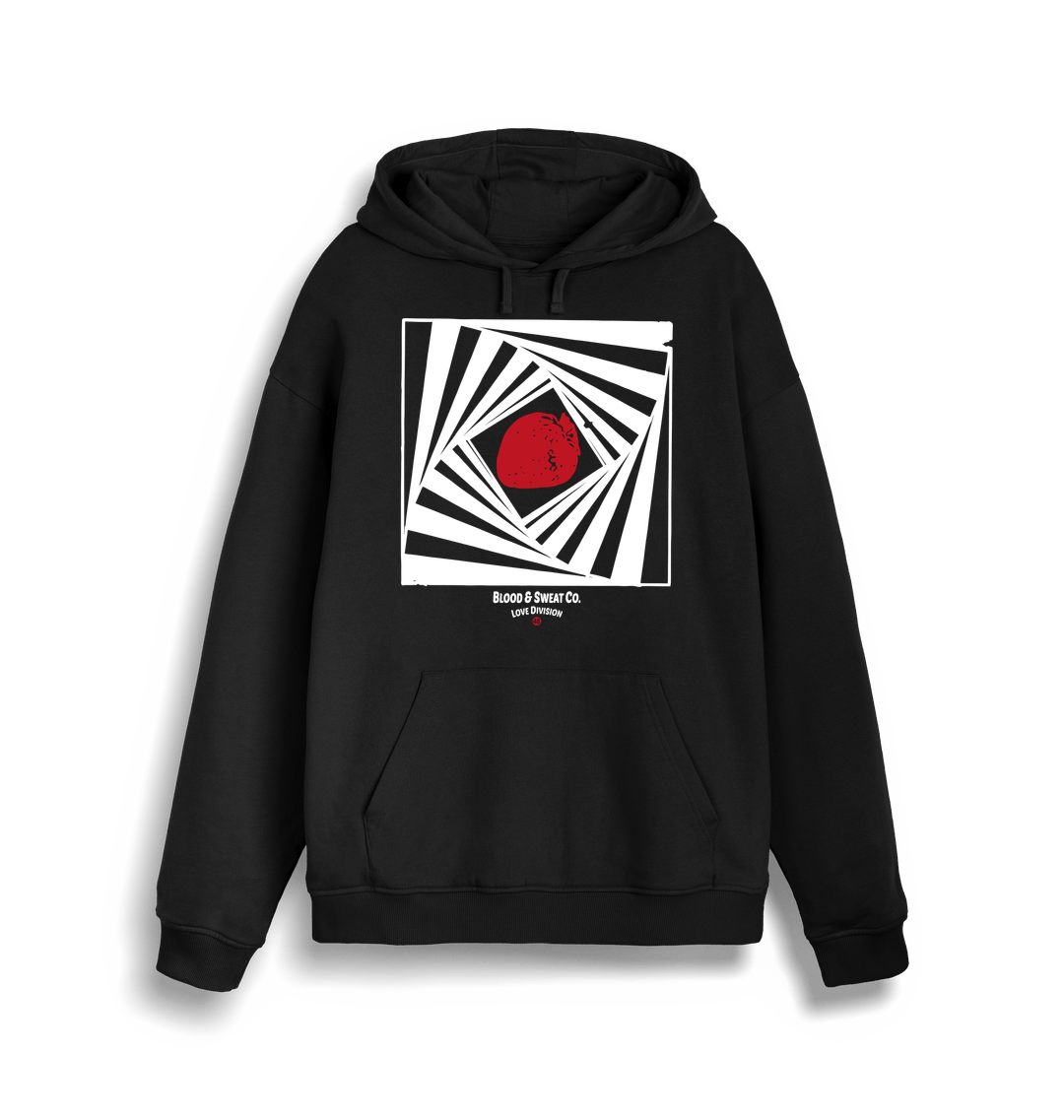 Blood & Sweat Super Strawb Unisex Black Hoodie-Essential Republik-Essential Republik