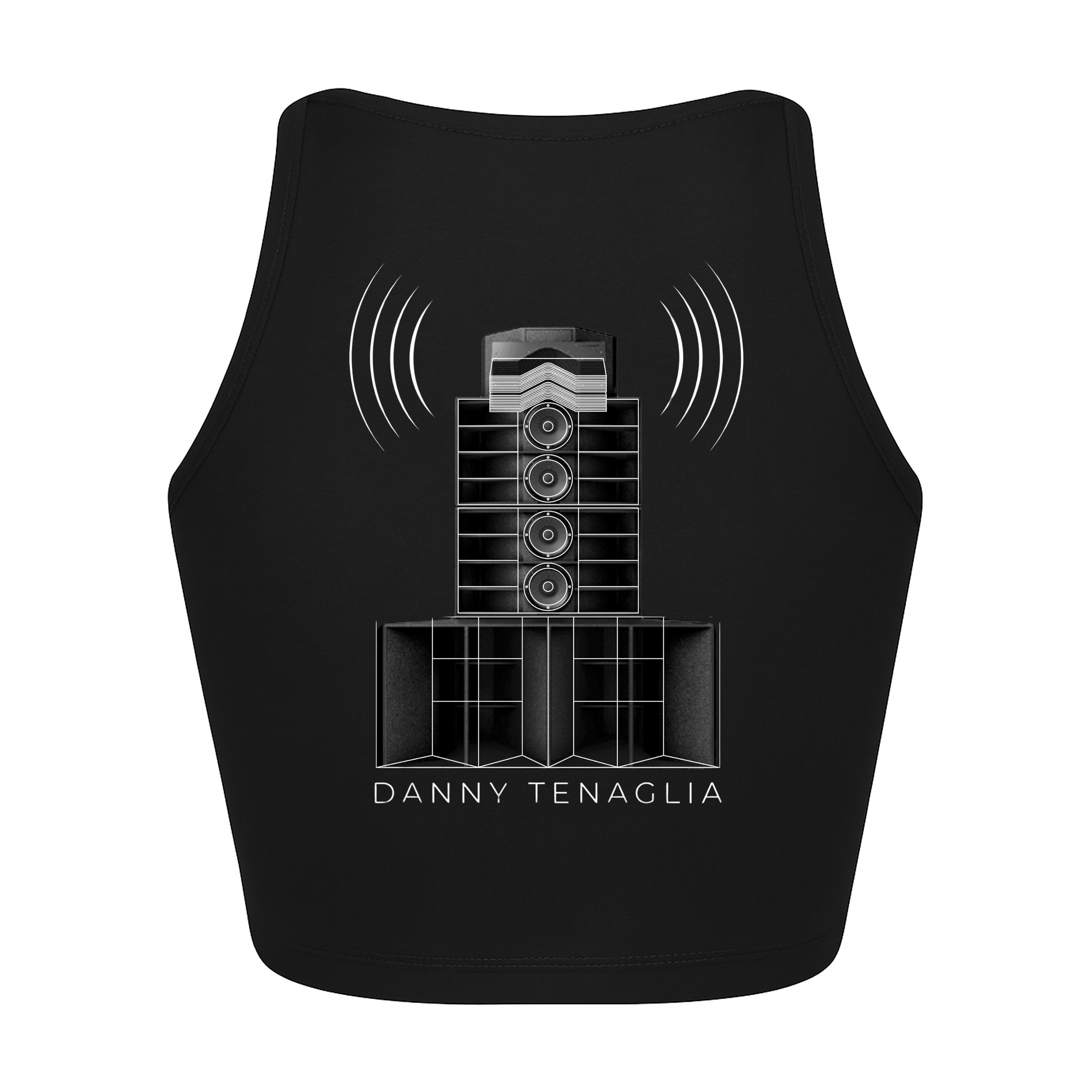 Danny Tenaglia STAX Speakers Print Women's Black Cropped Top-Essential Republik-Essential Republik