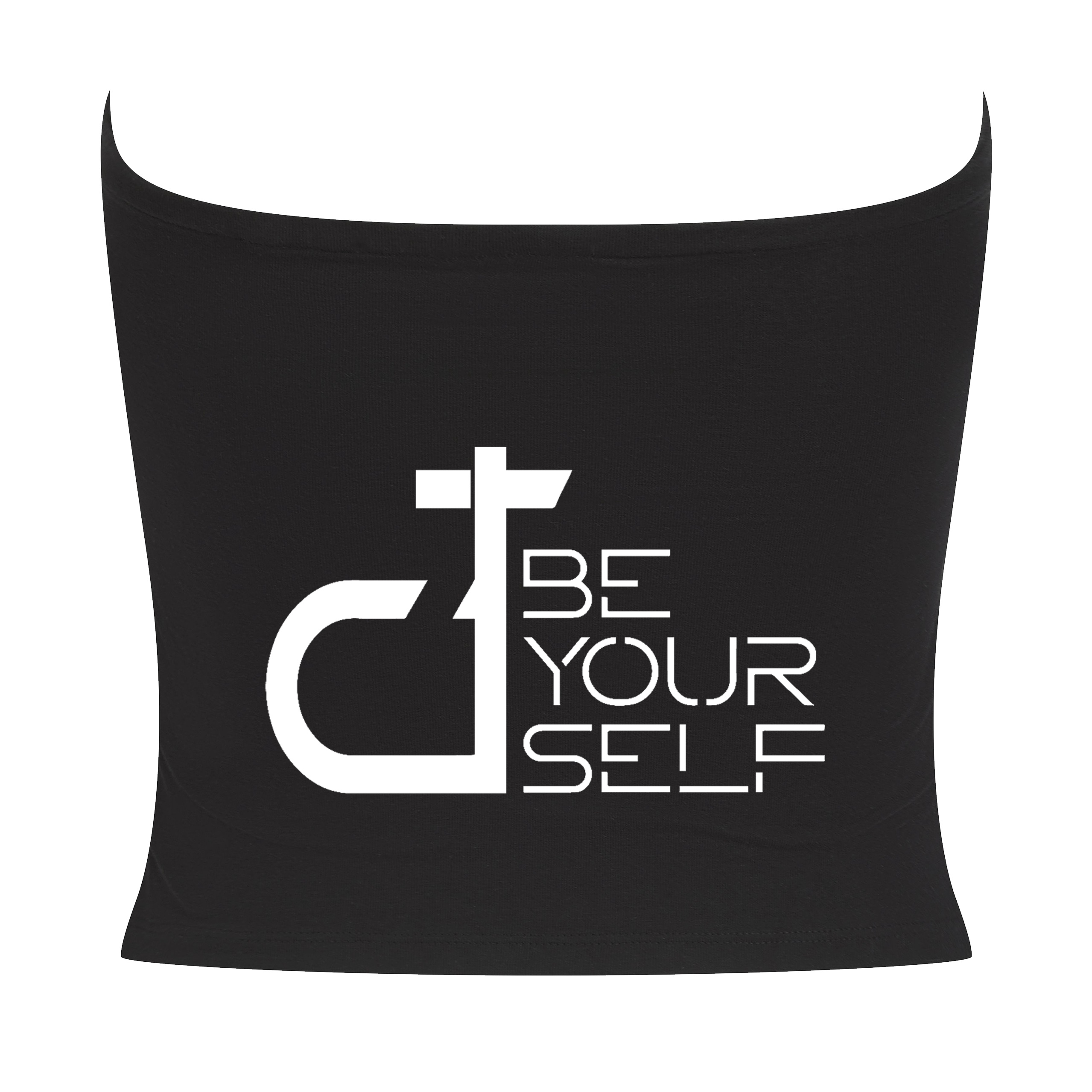 Danny Tenaglia Be Yourself Logo Print Women's Black Bandeau Top-Essential Republik-Essential Republik