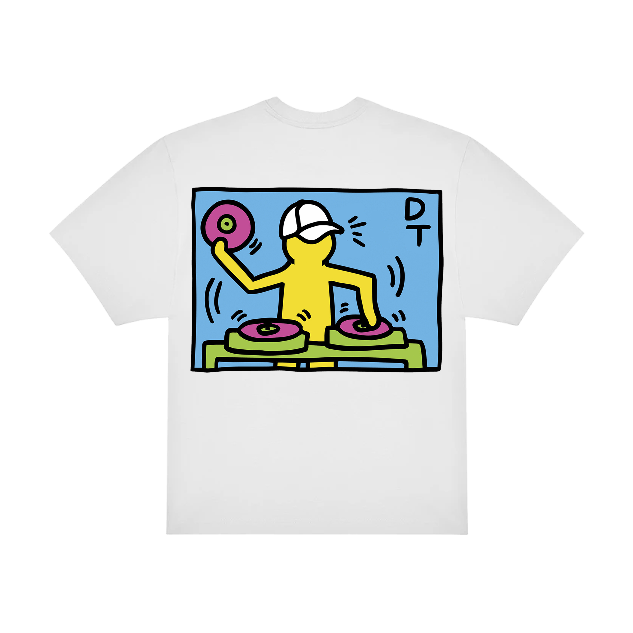 Danny Tenaglia Haring Oversized Unisex White T Shirt-Essential Republik-Essential Republik