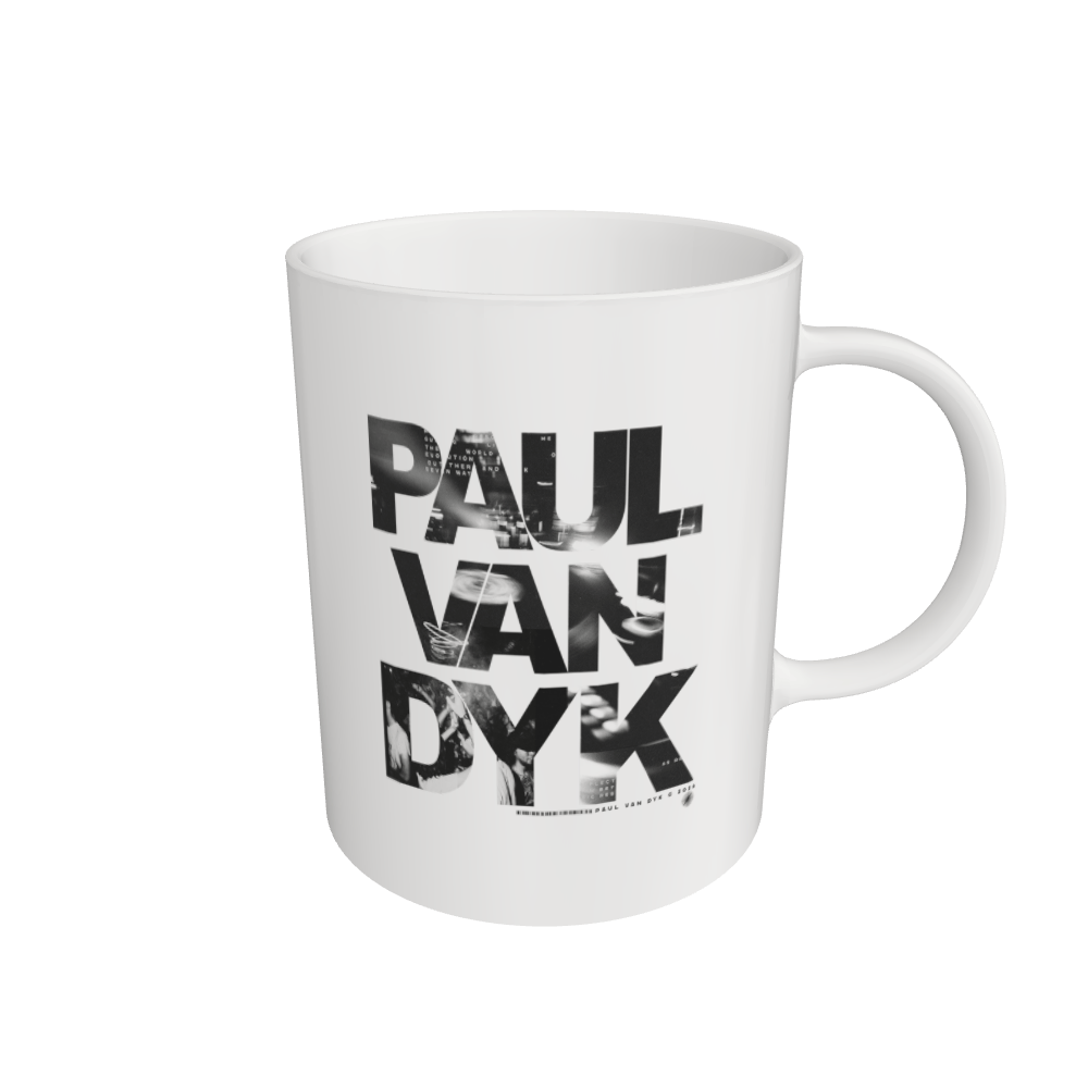 Paul Van Dyk logo white mug-Paul Van Dyk-Essential Republik