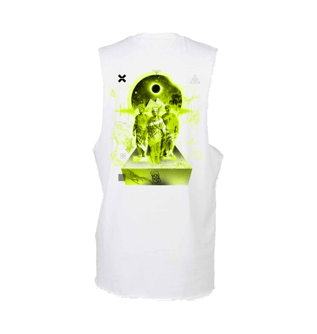 Renaissance trinity eclipse raw edge vest in white-Renaissance-Essential Republik