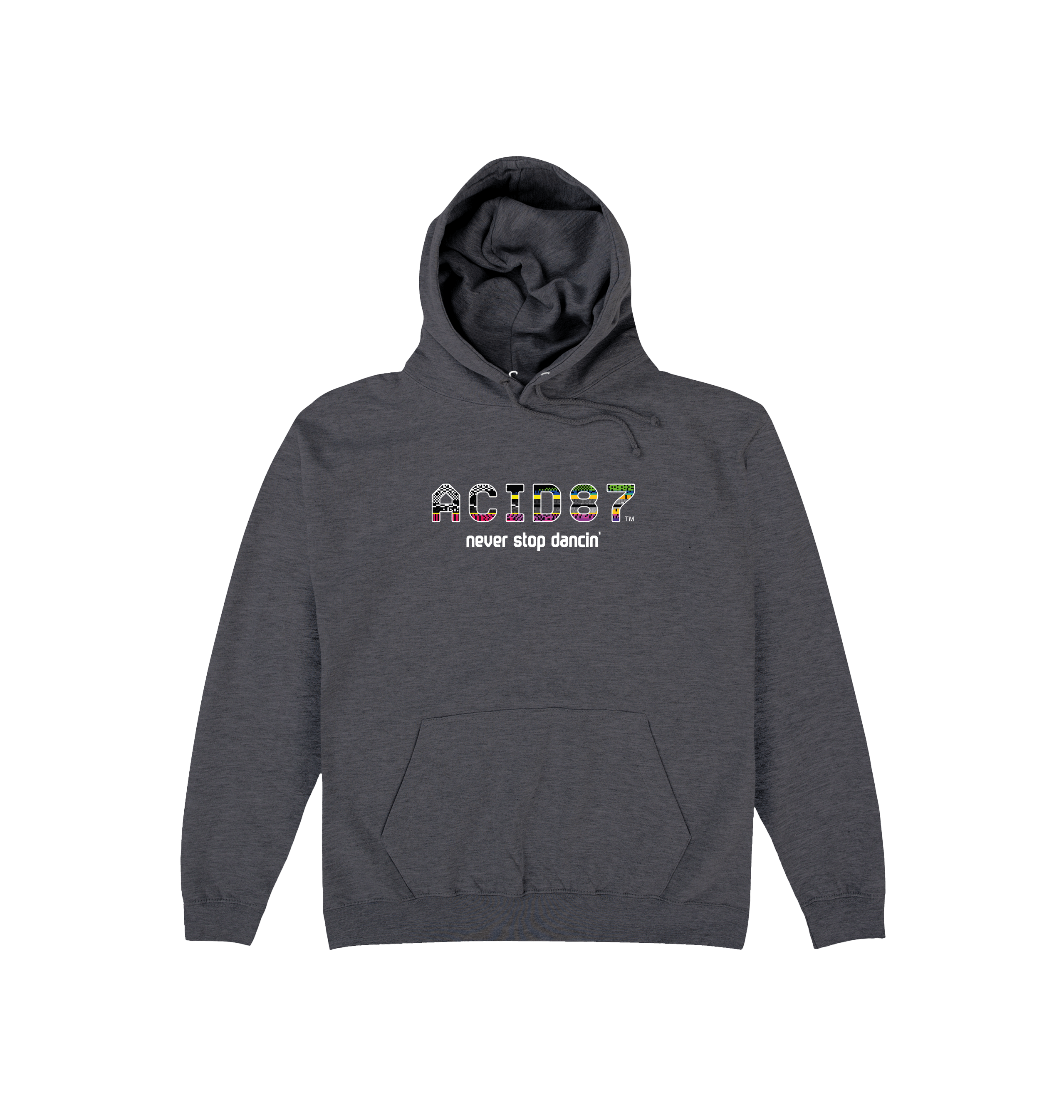 Acid87 Never Stop Dancin Glitch Logo Print Unisex Hoodie-Essential Republik-Essential Republik