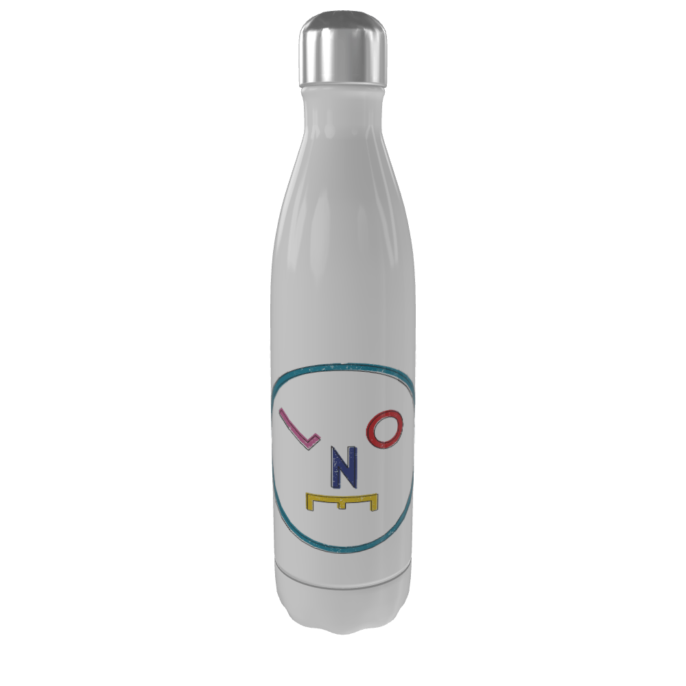 LNOE Colours blue logo water bottle in white-LNOE-Essential Republik