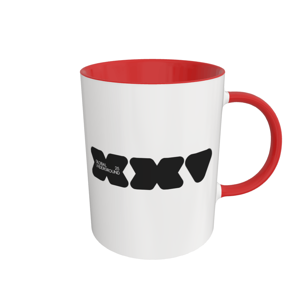Global Underground XXV Logo Two Colour Mug-Essential Republik-Essential Republik