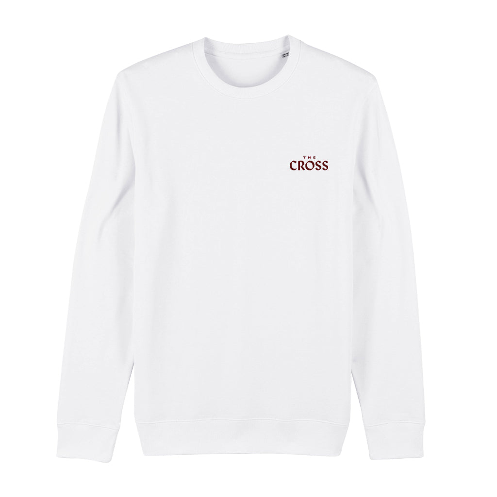The Cross Crimson Embroidered Text Unisex Iconic Sweatshirt-The Cross-Essential Republik
