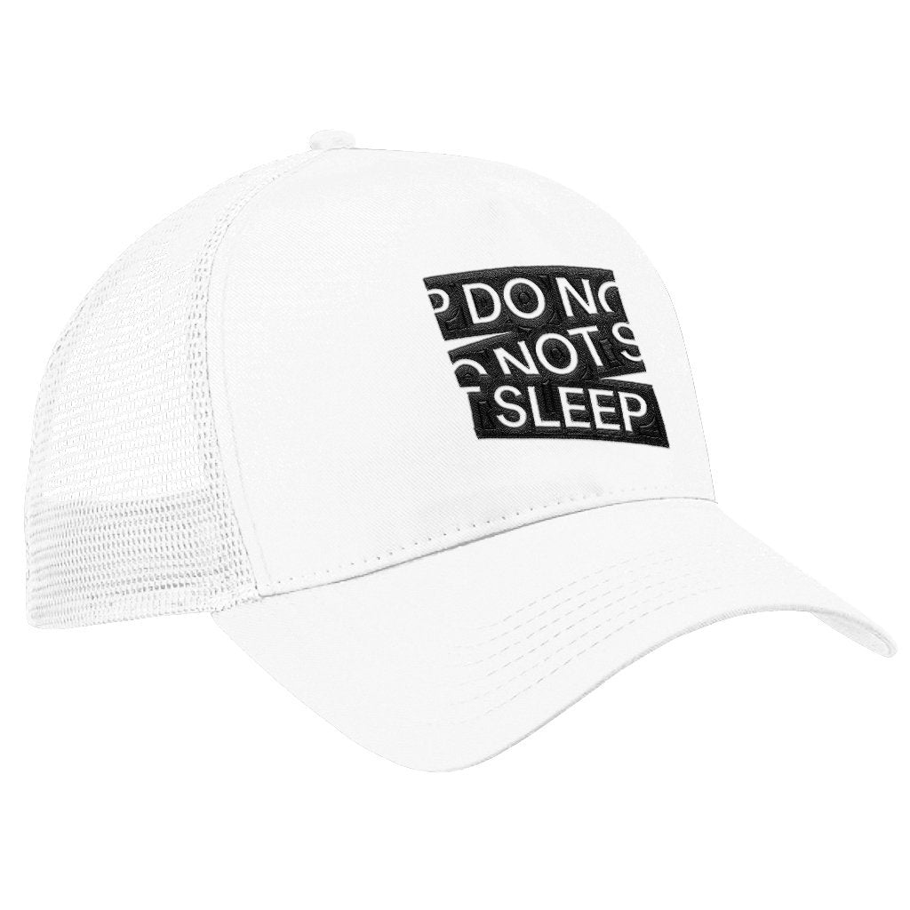 Do Not Sleep Embroidered Black Tape Logo Trucker Cap-Do Not Sleep-Essential Republik