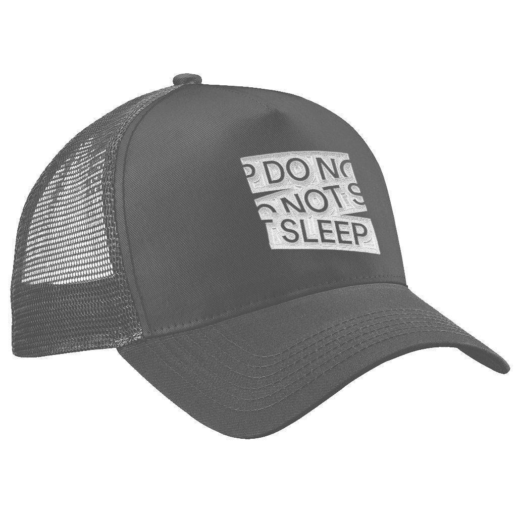 Do Not Sleep Embroidered White Tape Logo Trucker Cap-Do Not Sleep-Essential Republik