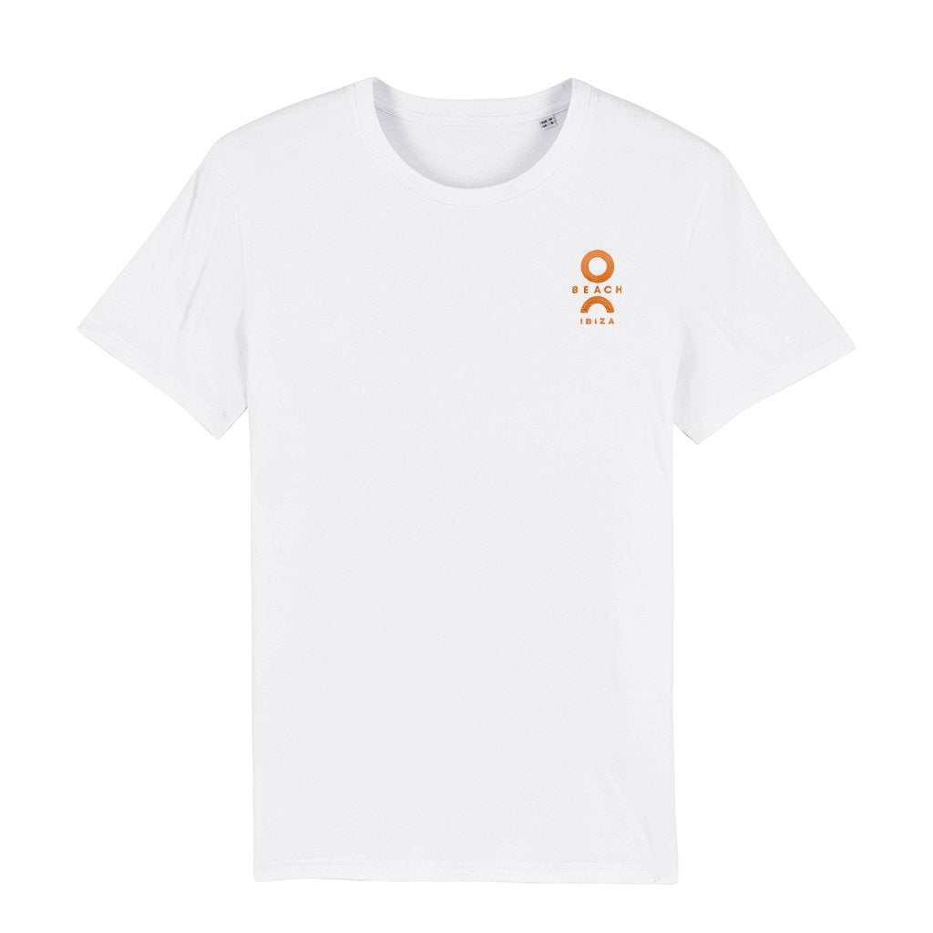 O Beach Orange Embroidered Logo Men's Organic T-Shirt-O Beach-Essential Republik