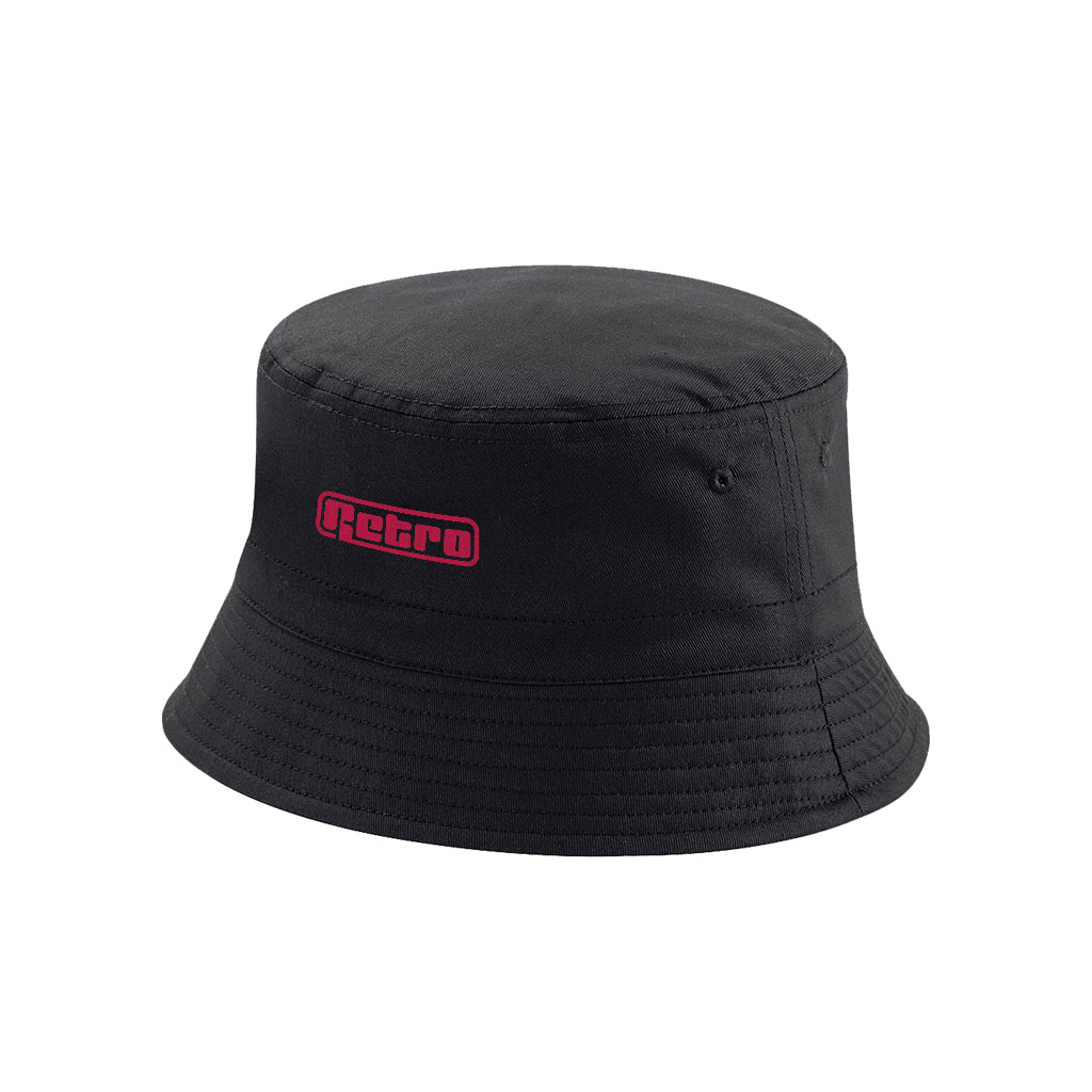 Red Embroidered Retro Logo Bucket Hat-Retro-Essential Republik