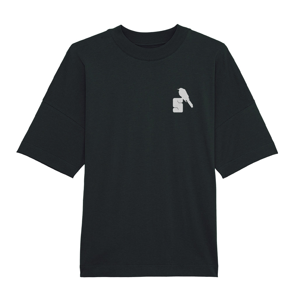 SAYTEK White Embroidered Logo Unisex Heavy Drop Shoulder T-Shirt-SAYTEK-Essential Republik