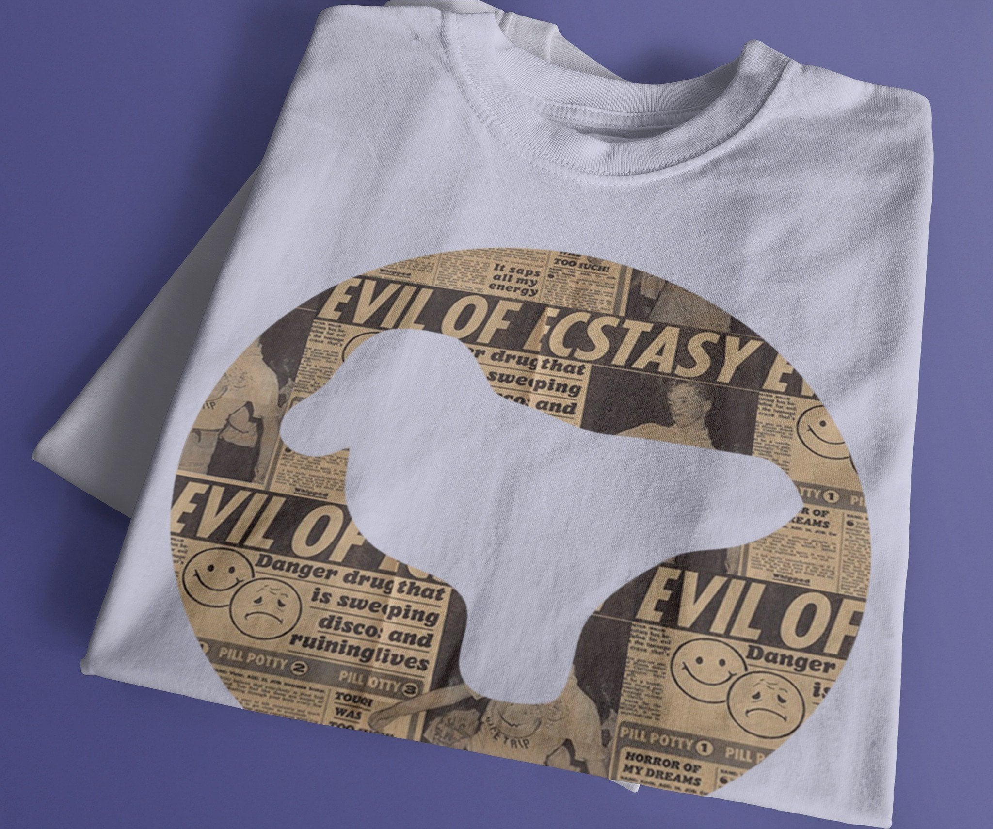 Acid House Bird T-Shirt / White-Future Past-Essential Republik