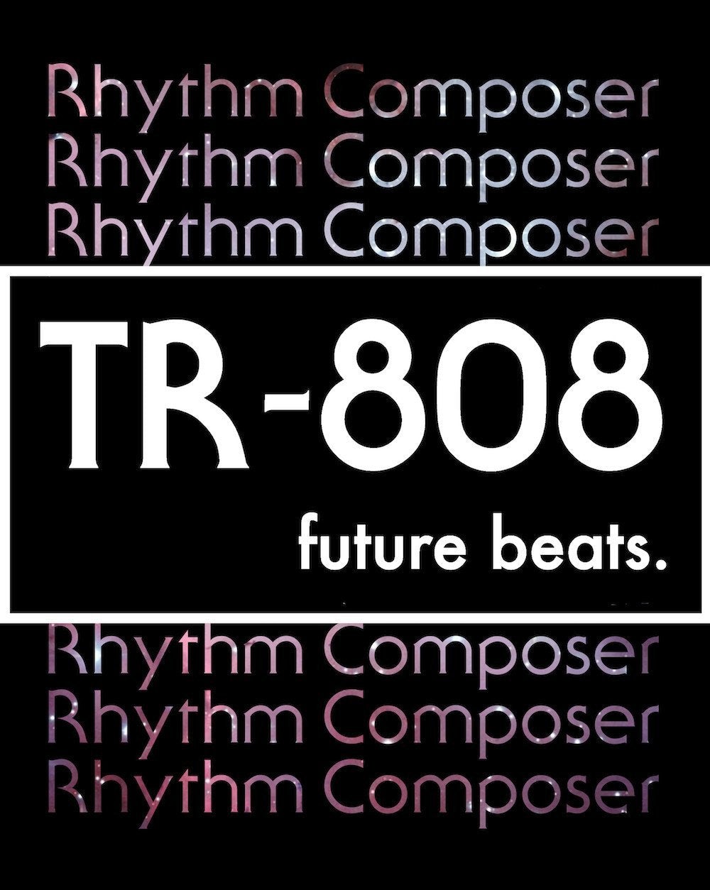 808 Future Beats T-Shirt / Black-Future Past-Essential Republik