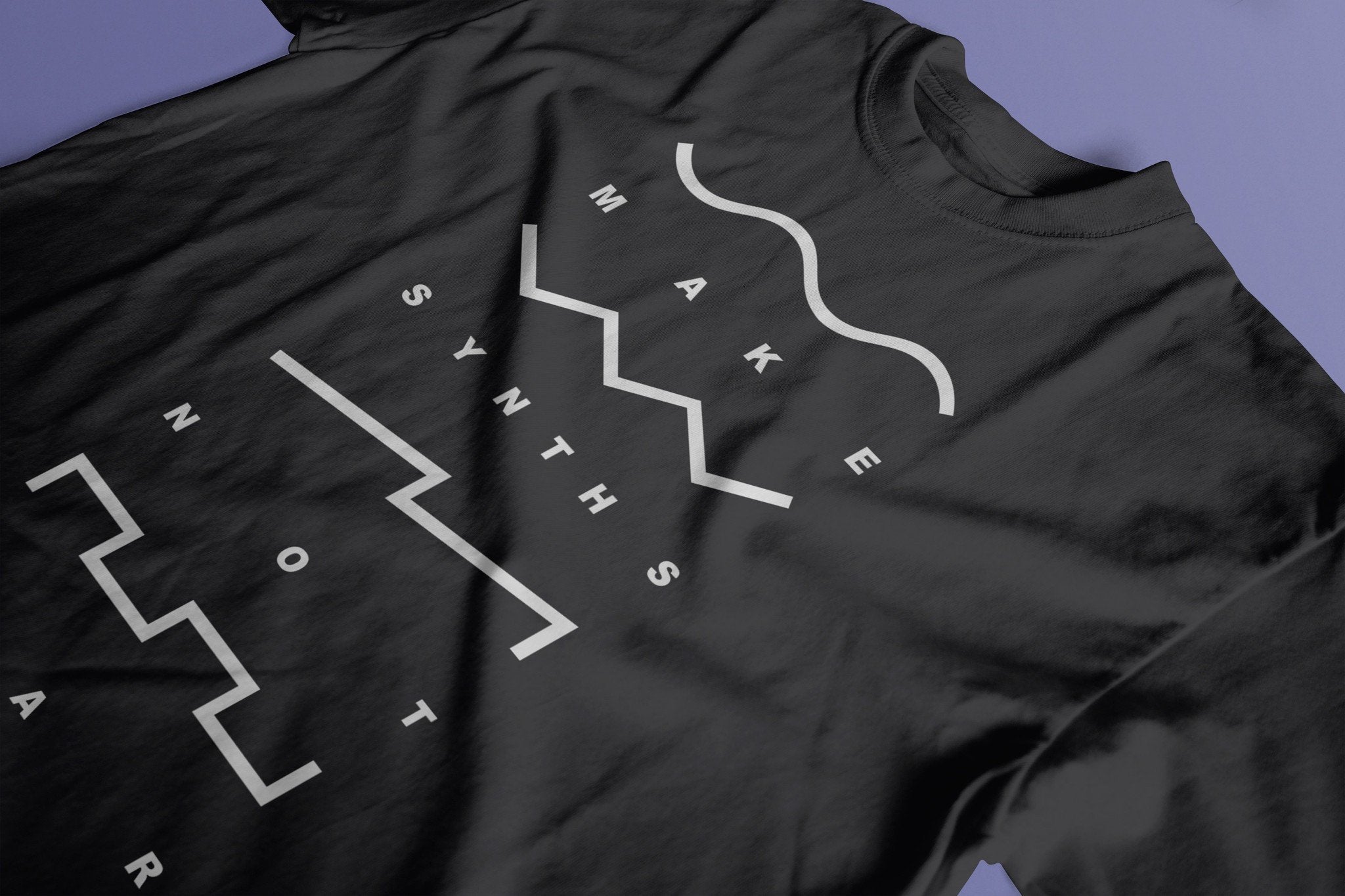 Make Synths Not War T-Shirt / Black-Future Past-Essential Republik