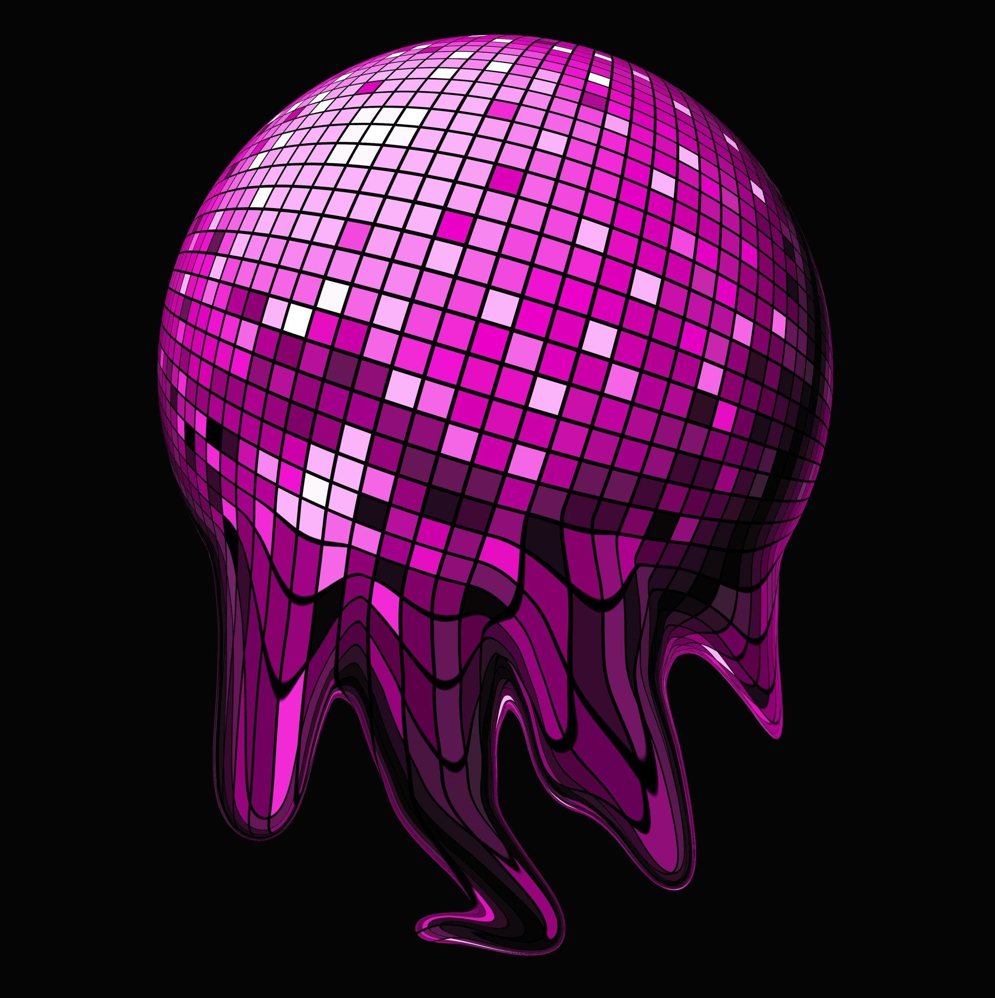 Melted Disco Ball T-Shirt / Black-Future Past-Essential Republik