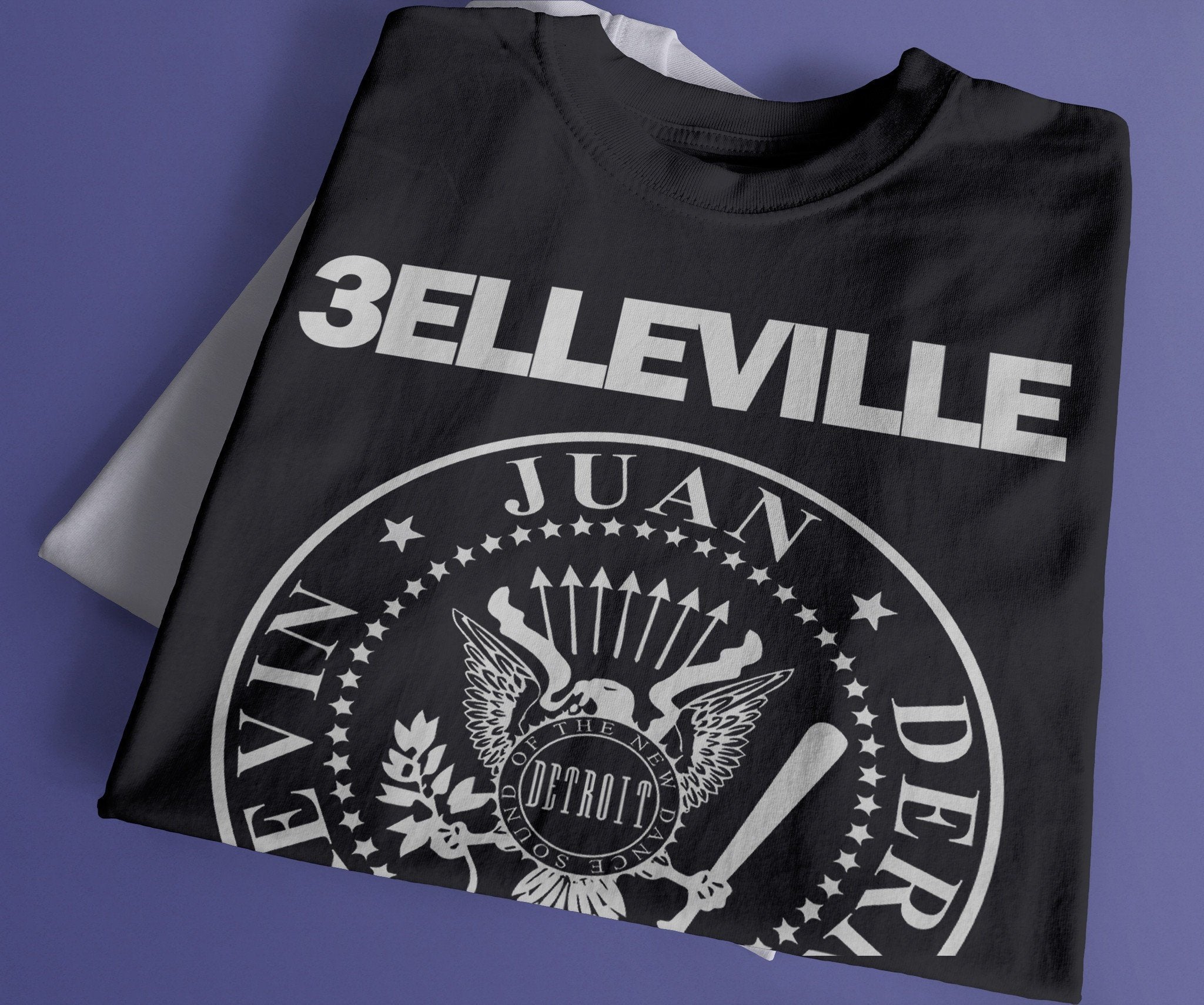 Belleville Three Detroit Techno T-Shirt / Black-Future Past-Essential Republik