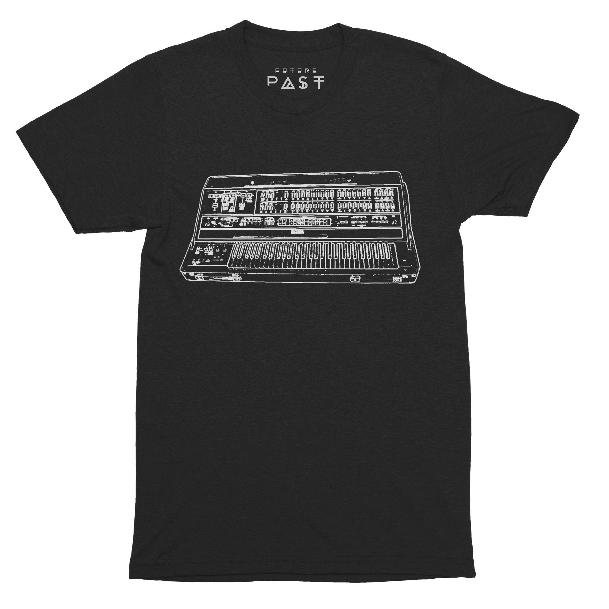CS-80 Synthesiser Tribute T-Shirt / Black-Future Past-Essential Republik