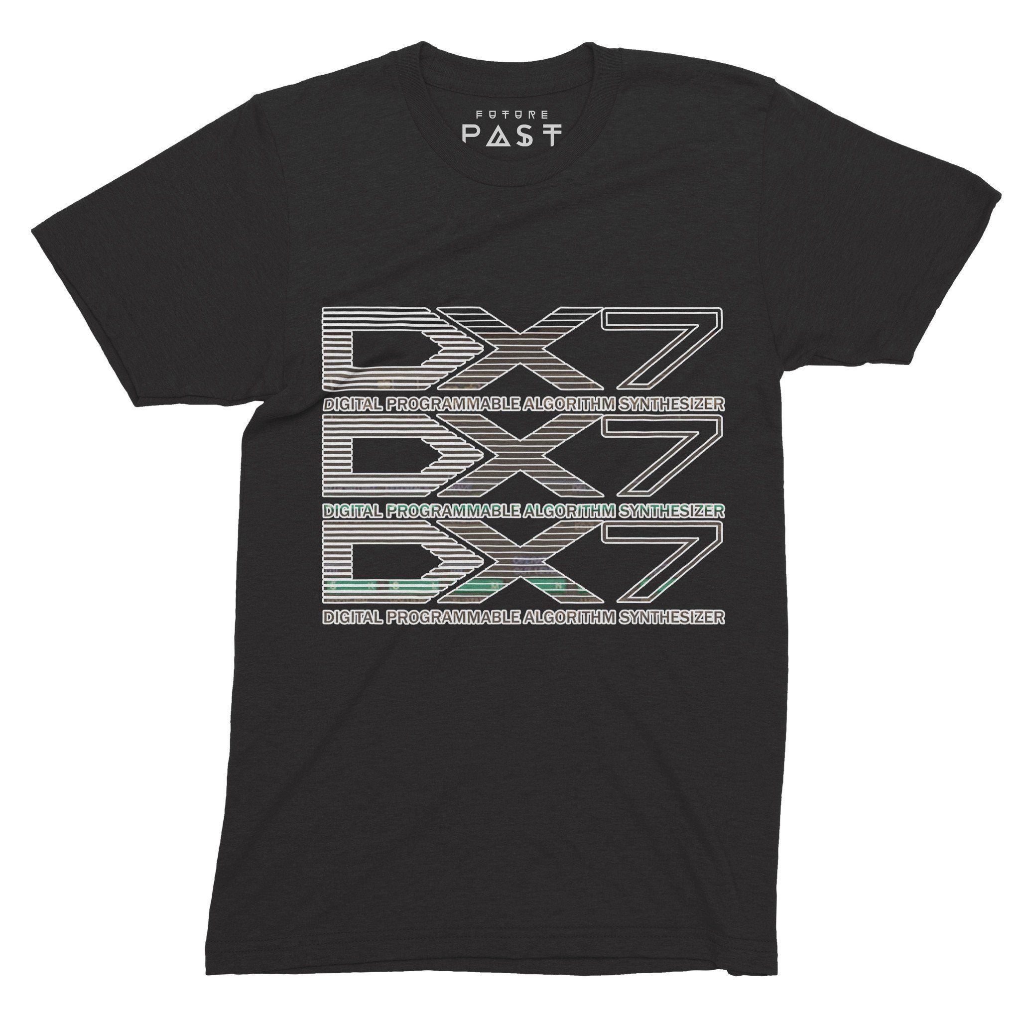 DX-7 Synthesiser T-Shirt / Black-Future Past-Essential Republik