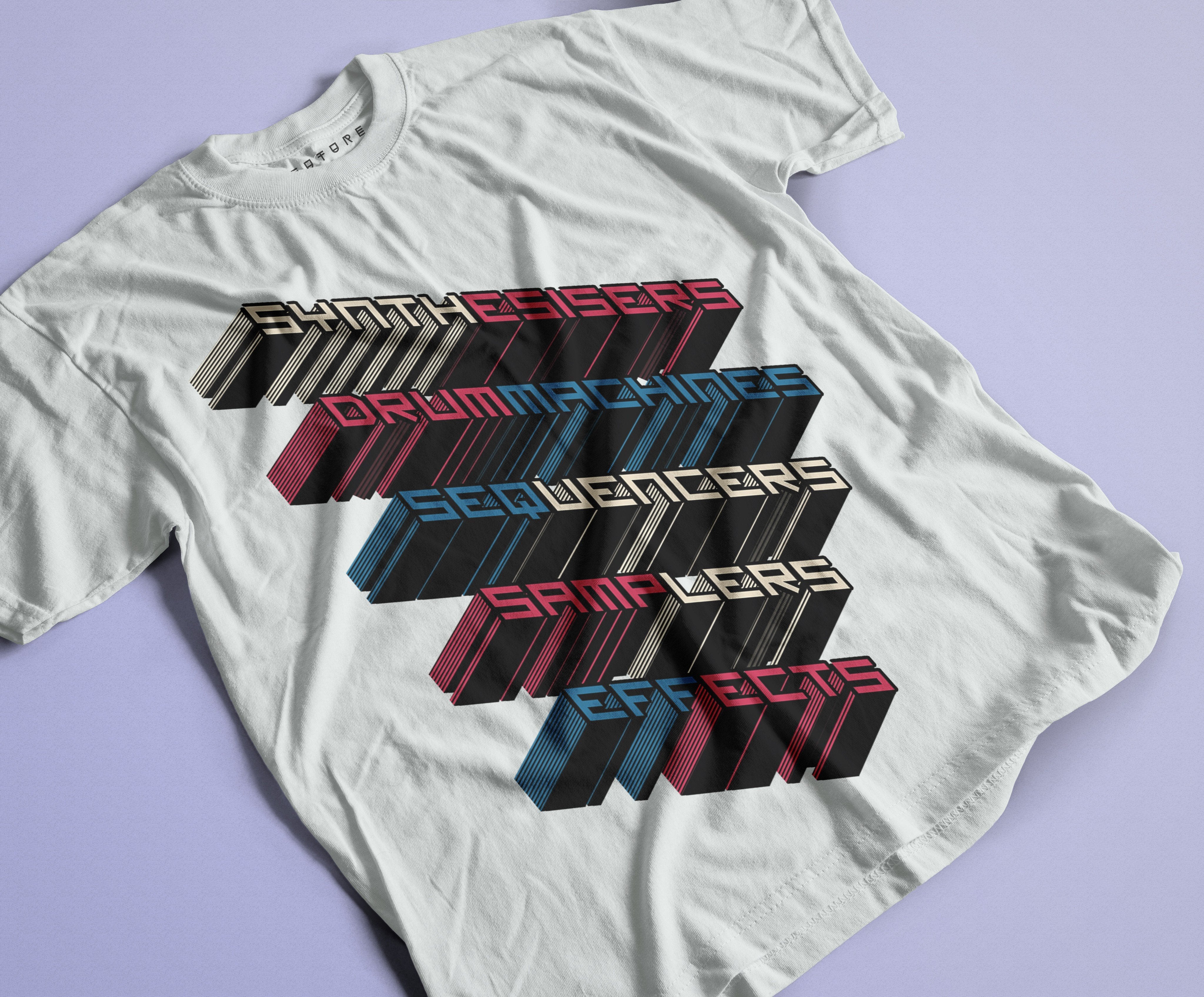 Hardware Synth T-Shirt / White-Future Past-Essential Republik