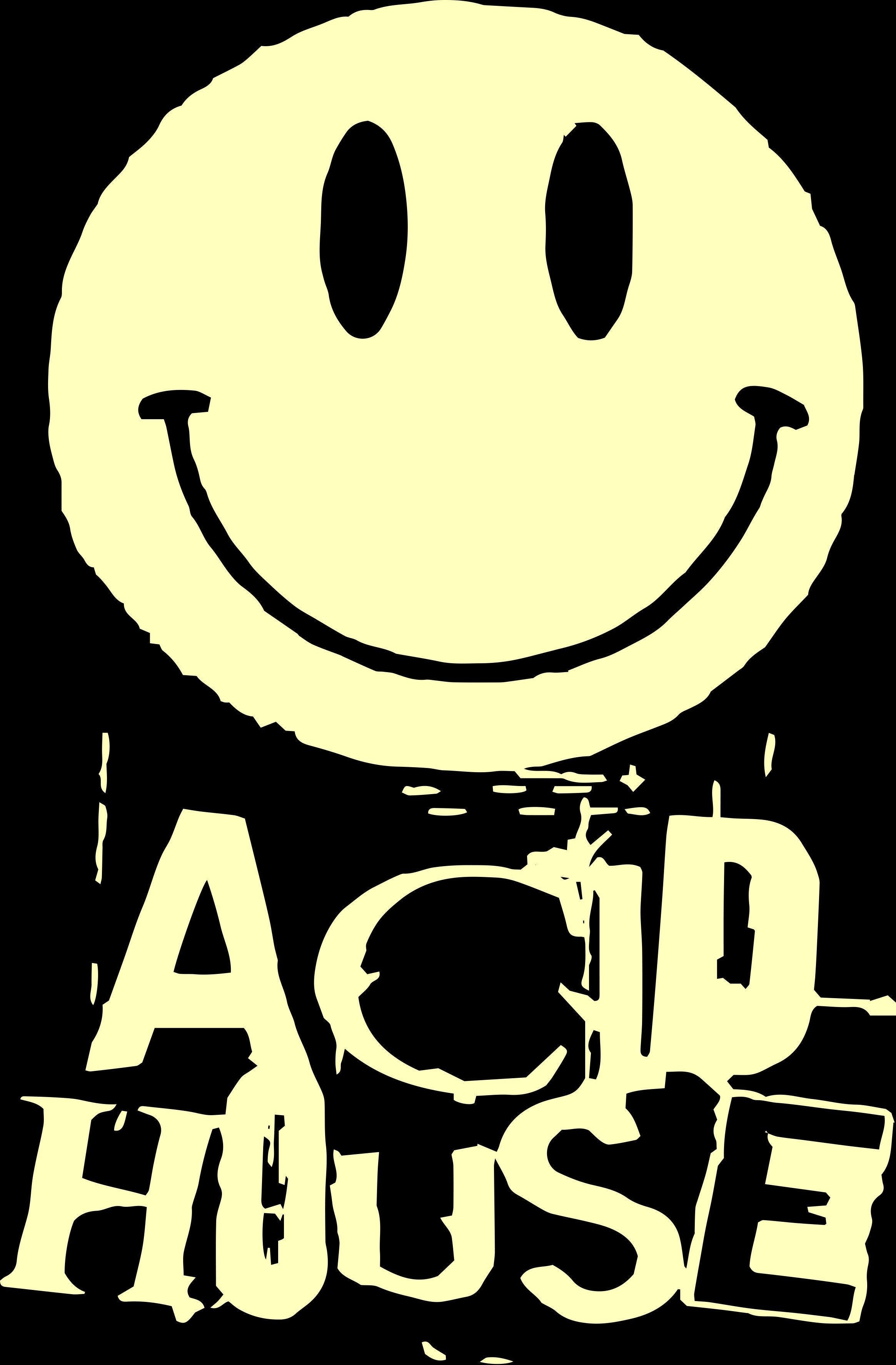 Smiley Acid House Face T-Shirt / Black-Future Past-Essential Republik