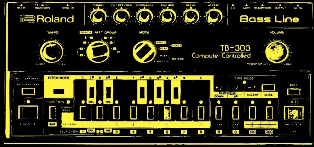 TB-303 Acid Tribute T-Shirt / Black-Future Past-Essential Republik