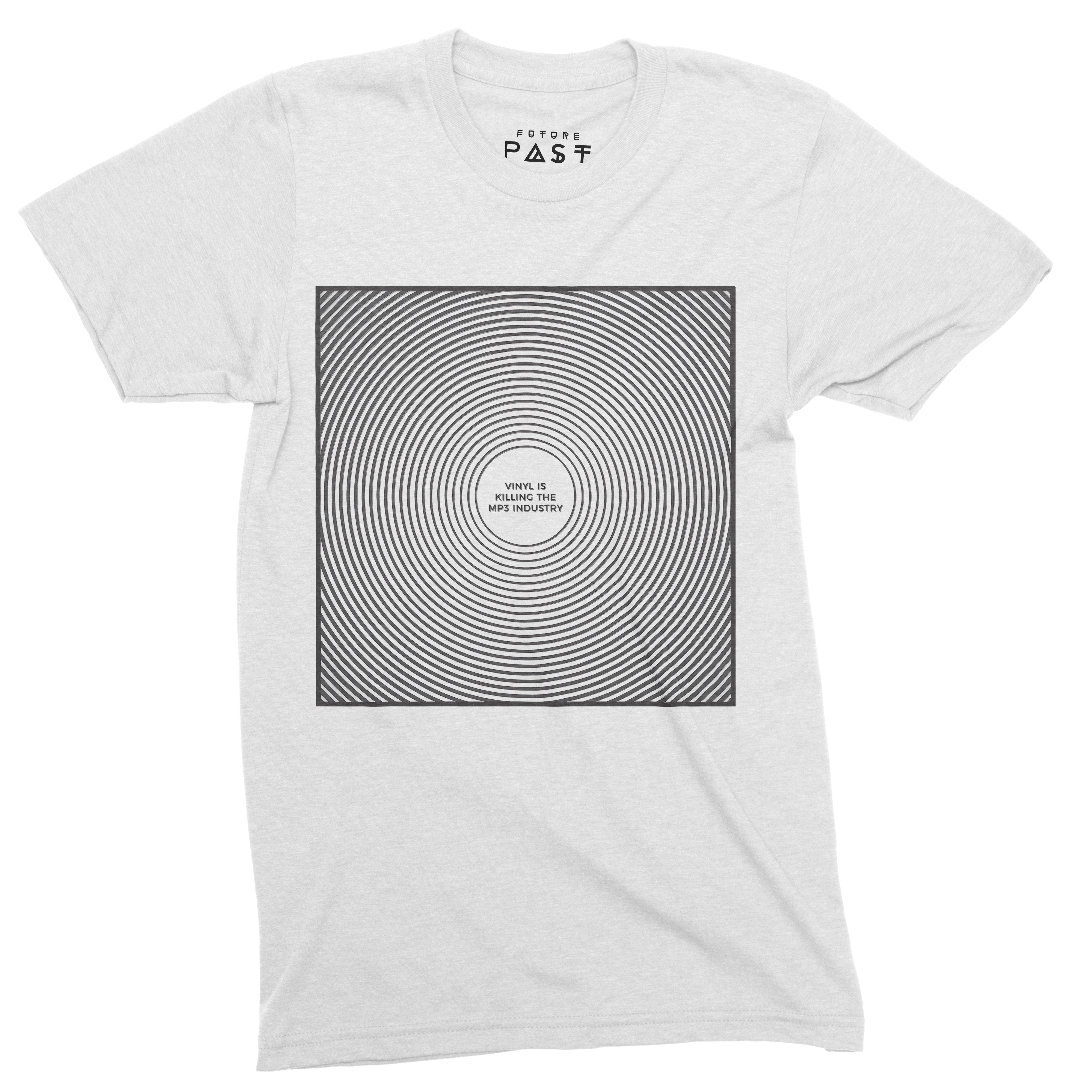 Vinyl Is Killing MP3 T-Shirt / White-Future Past-Essential Republik
