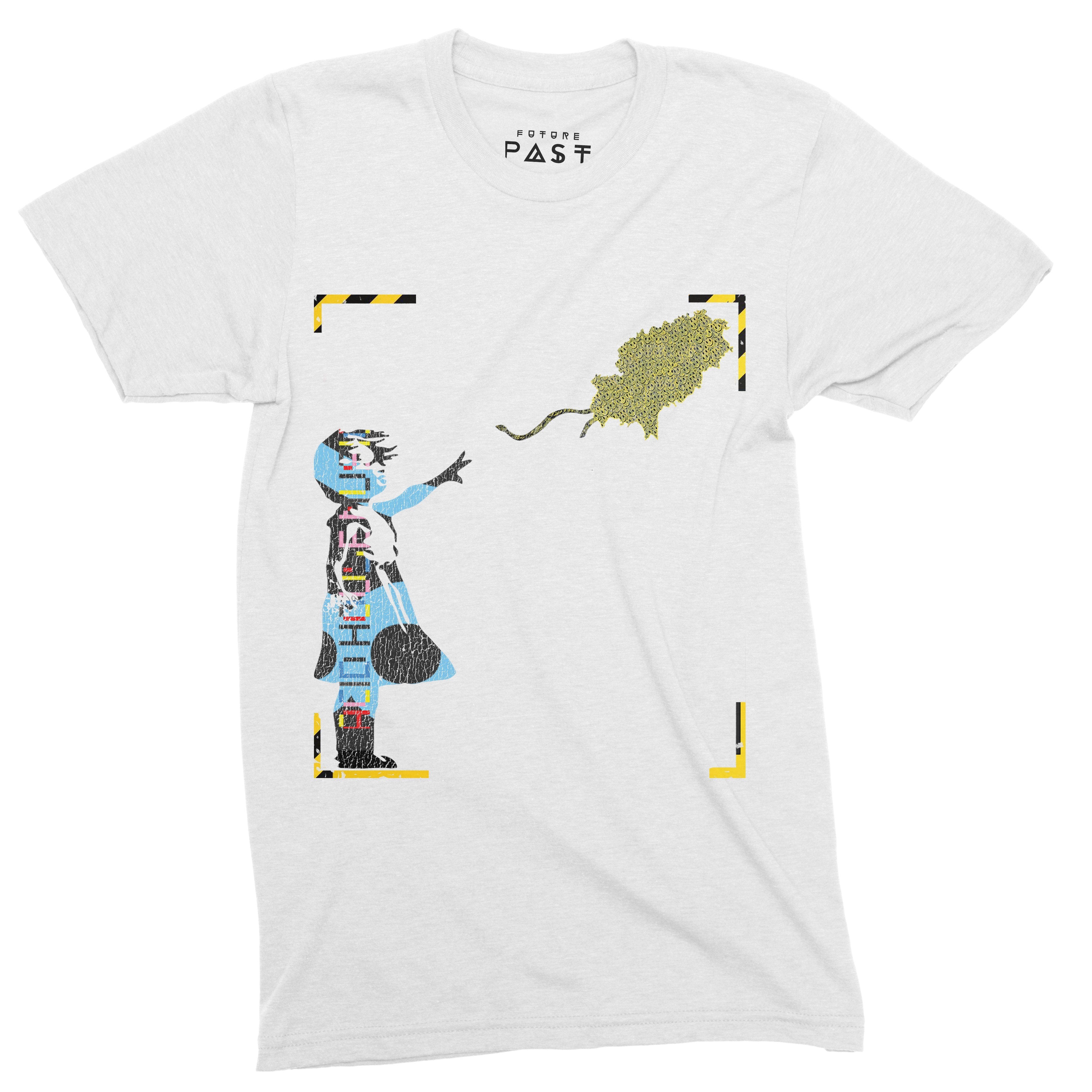 Girl With Acid Ibiza Balloon T-Shirt / White-Future Past-Essential Republik