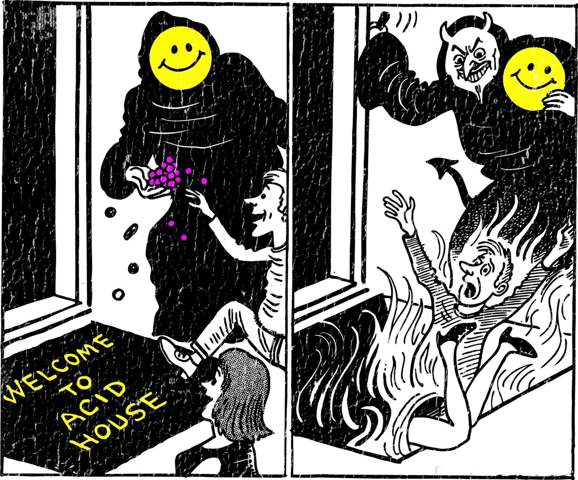 Welcome To Acid House T-Shirt / White-Future Past-Essential Republik